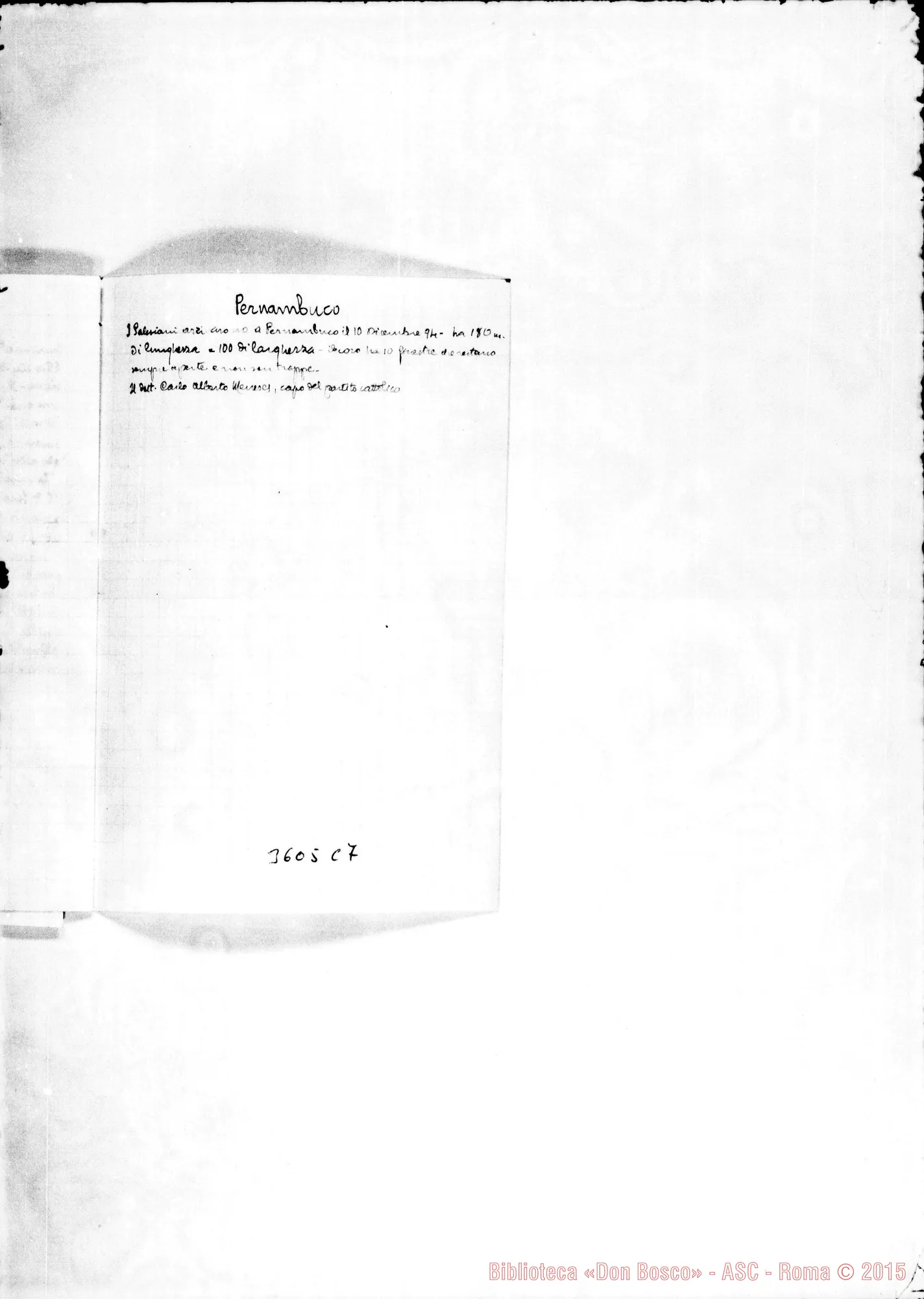 Fotogramma C 7 — Don Gusmano Calogero: notizie sulle case del Brasile