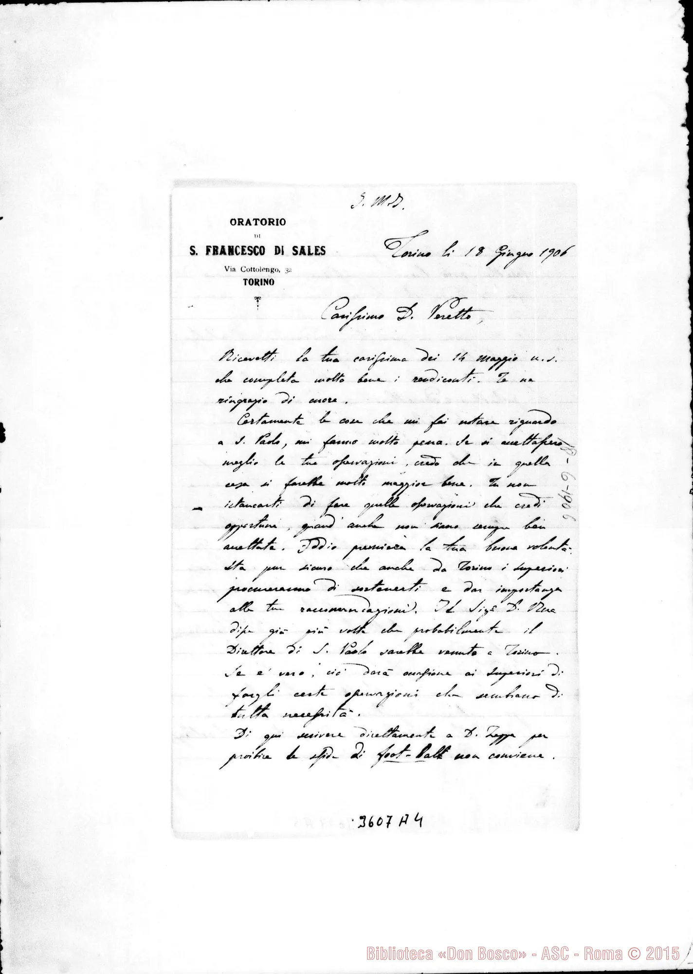 Fotogramma A 4 — Don Paolo Albera-Don Peretto. Torino, 18-06-1906