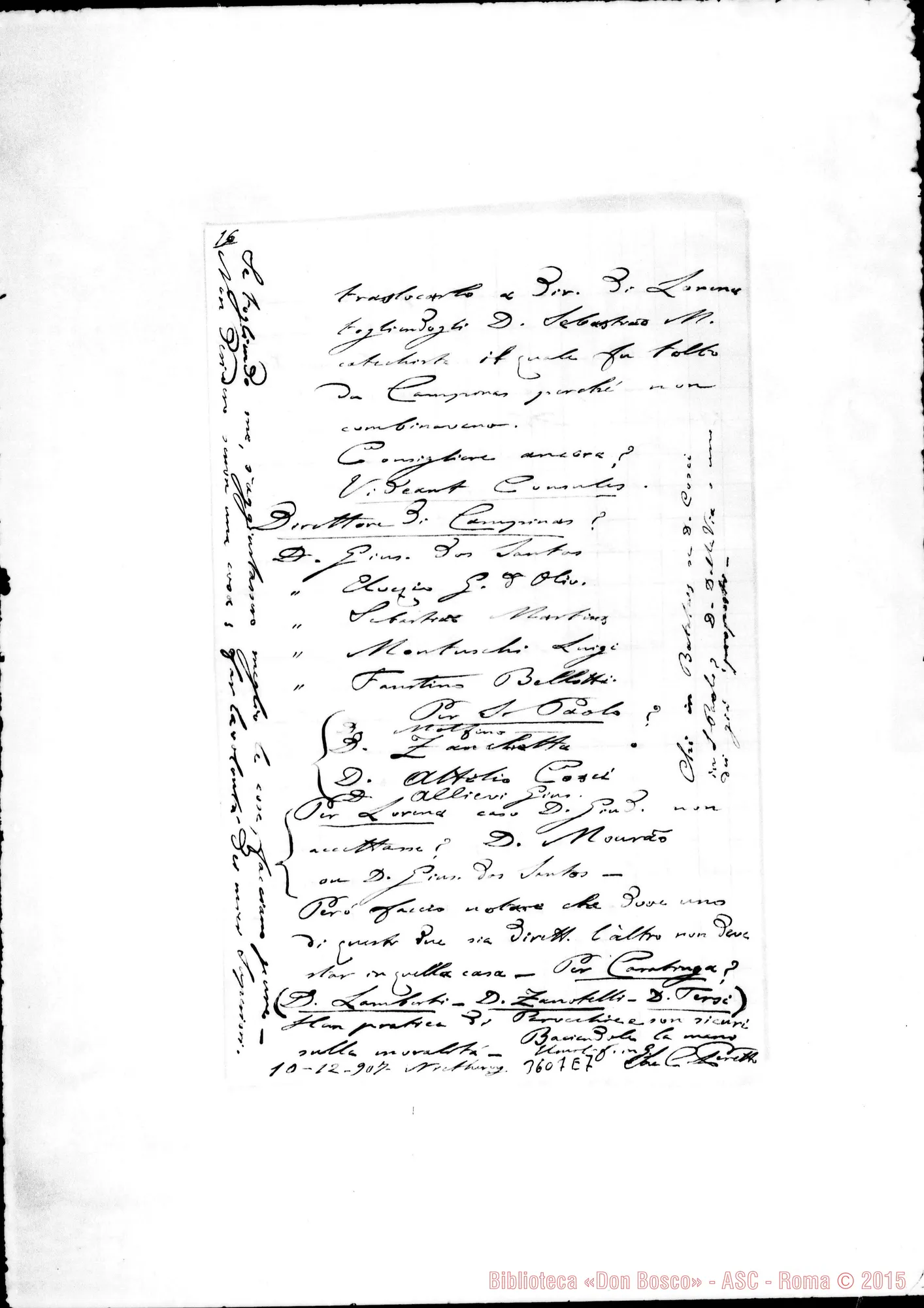Fotogramma E 7 — Don Carlo Peretto-Don Albera. Niterói, 10-12-1907
