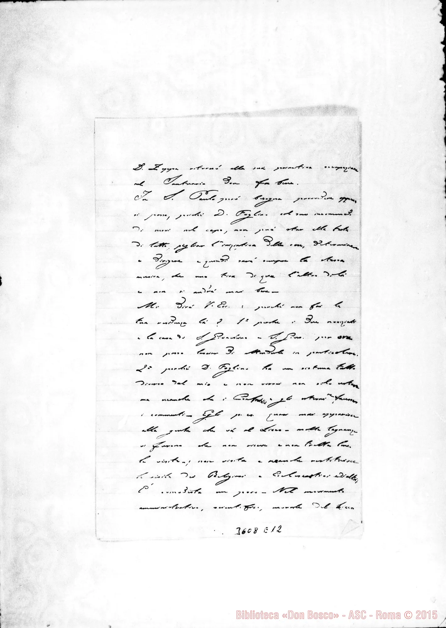 Fotogramma E 12 — Don Carlo Peretto-Mons. Cagliero. Lorena, 13-04-1901