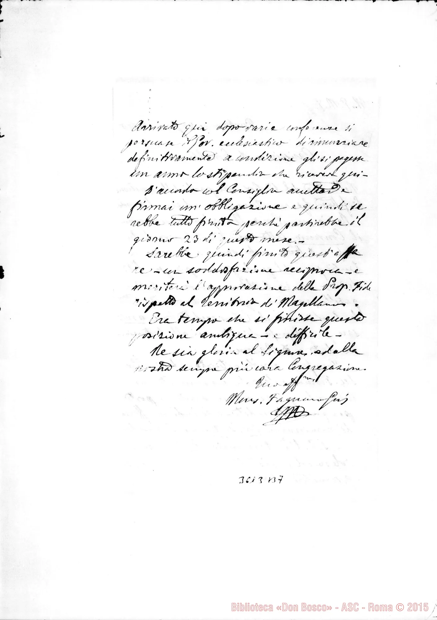 Fotogramma B 7 — Mons. Fagnano-Don Rinaldi. Puntarenas, 20-01-1910