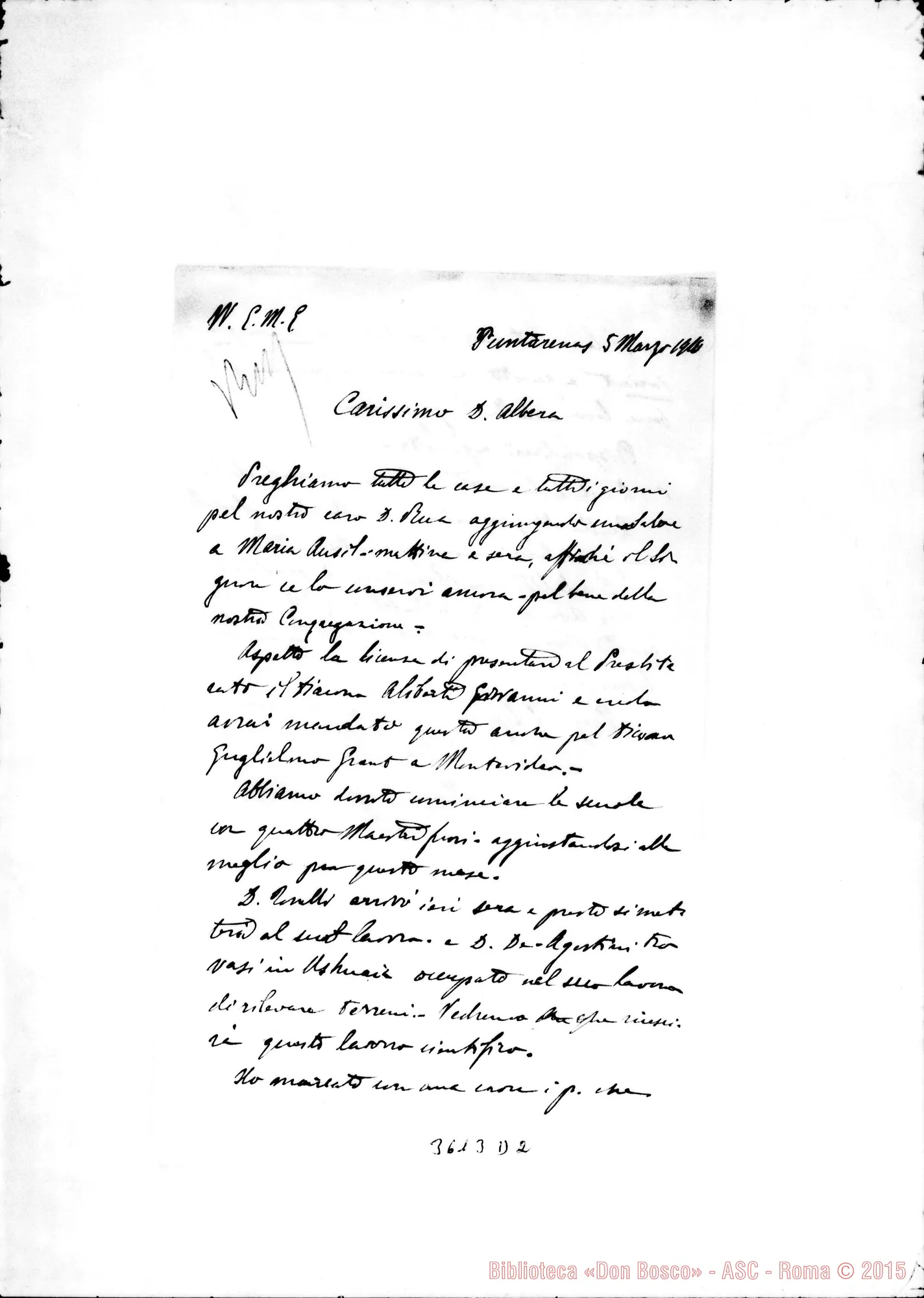 Fotogramma D 2 — Mons. Fagnano-Don Albera. Puntarenas, 5-03-1910