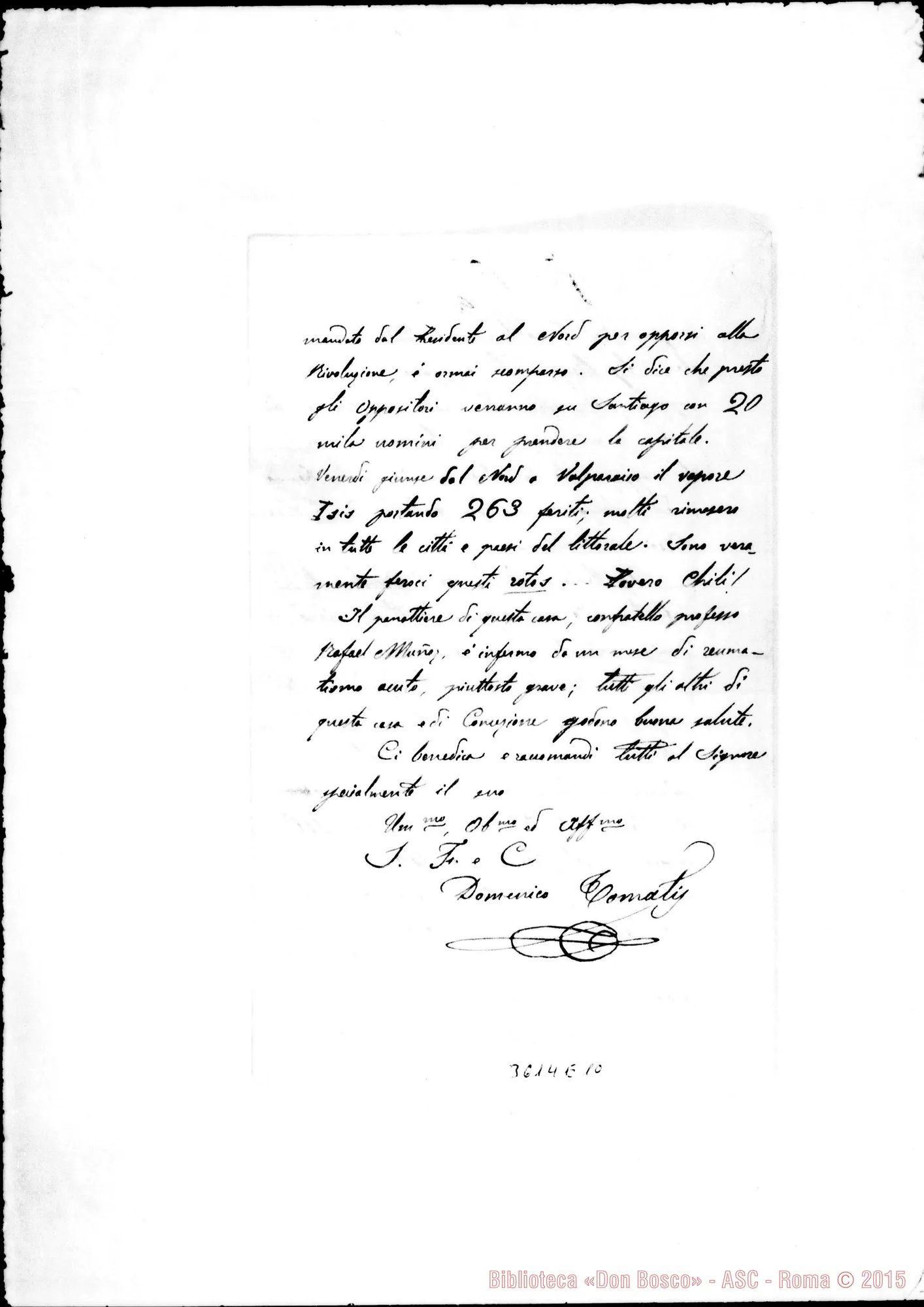 Fotogramma E 10 — Don Domenico Tomatis-Mons. Cagliero. Talea, 16-03-1891