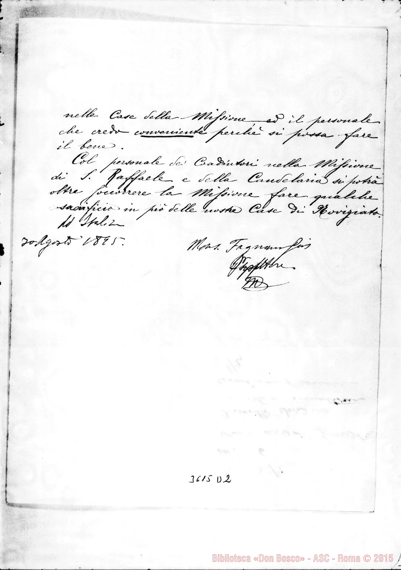 Fotogramma D 2 — Mons. Fagnano-Capitolo Superiore. Agosto 1895