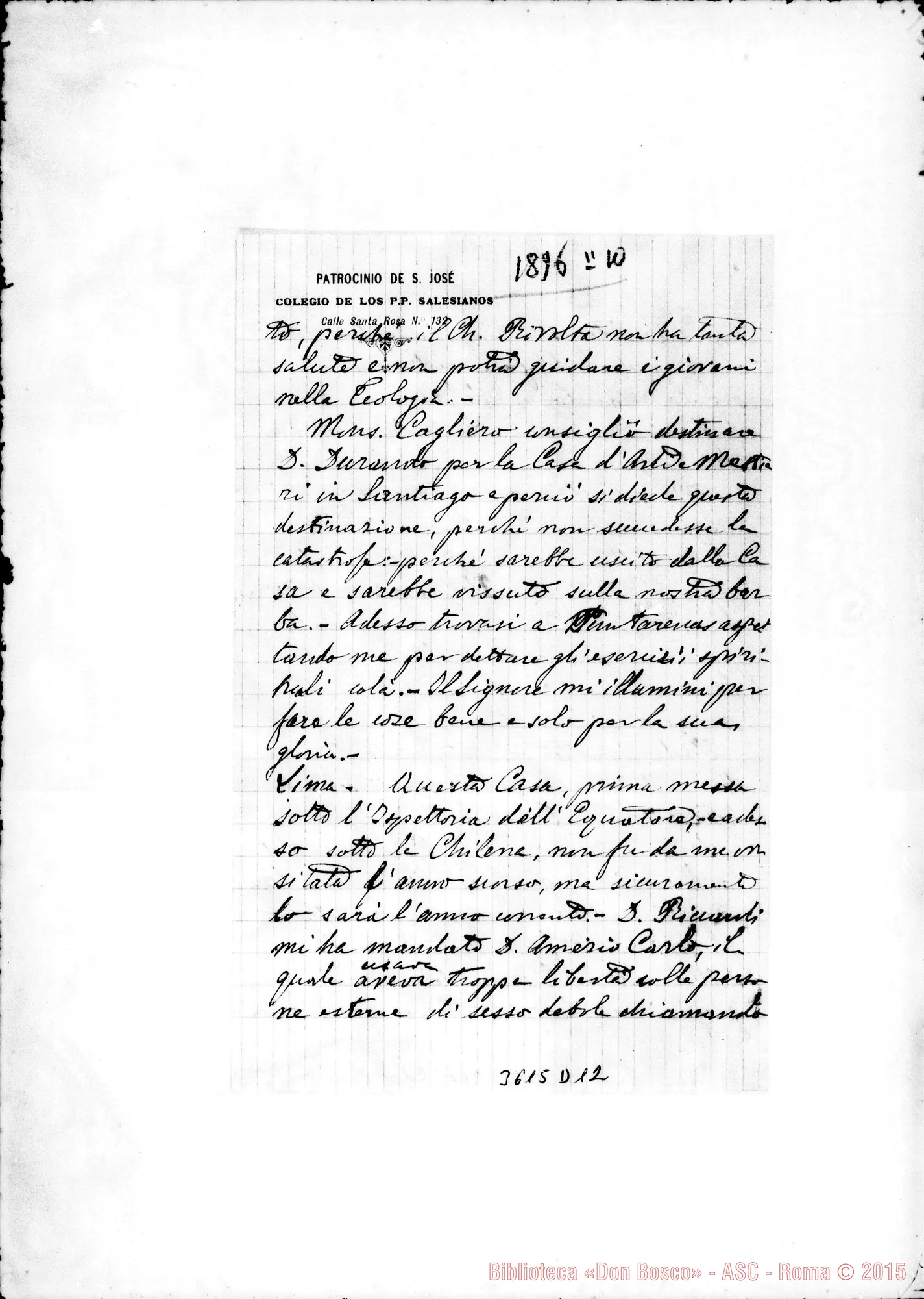 Fotogramma D 12 — Mons. Fagnano-Don Albera. Santiago, 10-02-1896