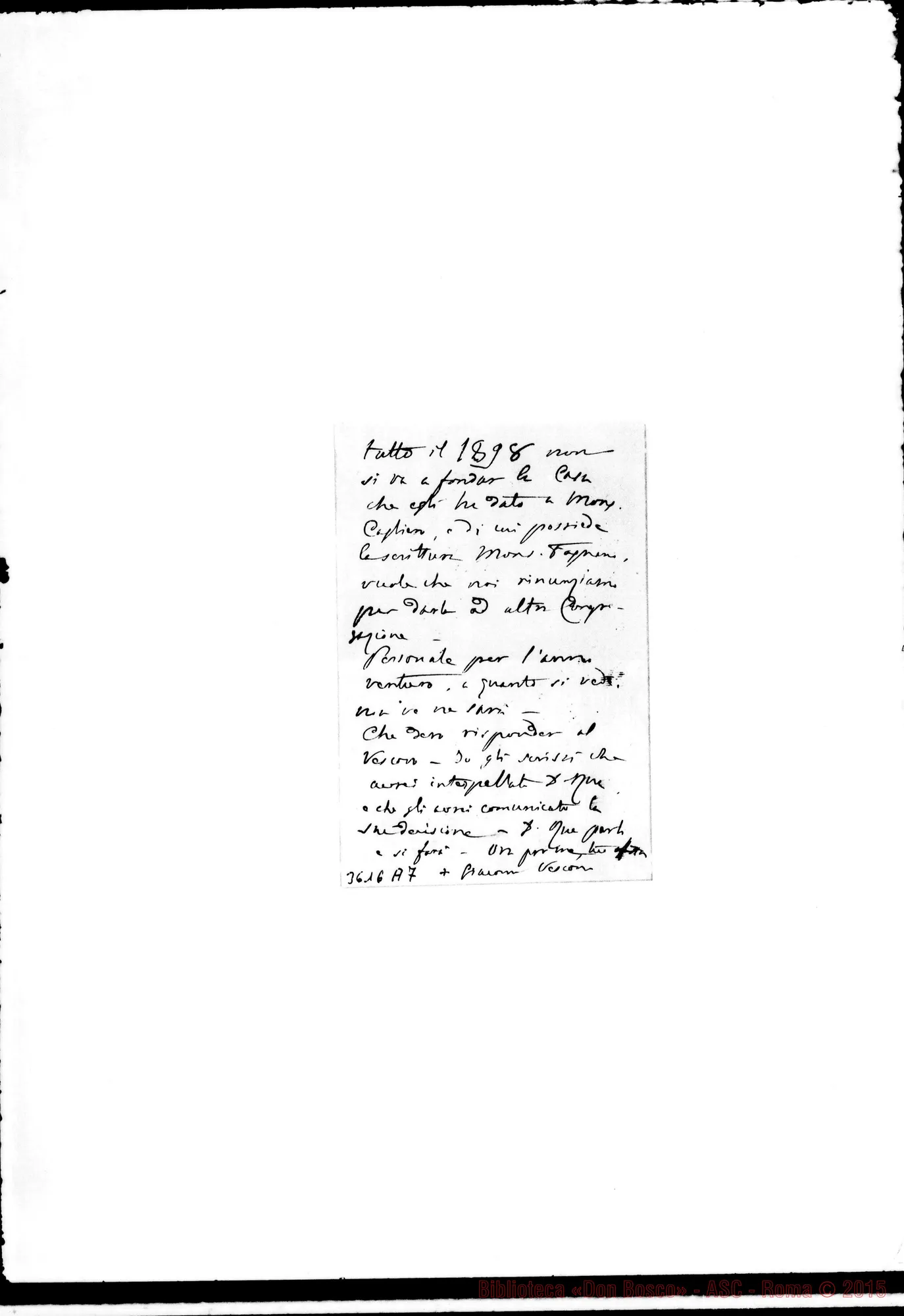 Fotogramma A 7 — Mons. Costainagna-Don Lazzero. Valparaiso, 16-02-1897