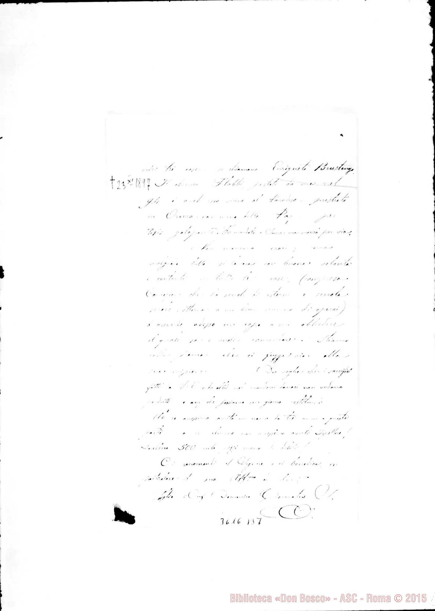 Fotogramma B 7 — Don Tomatis-Mons. Cagliero. Santiago, 2-11-1897