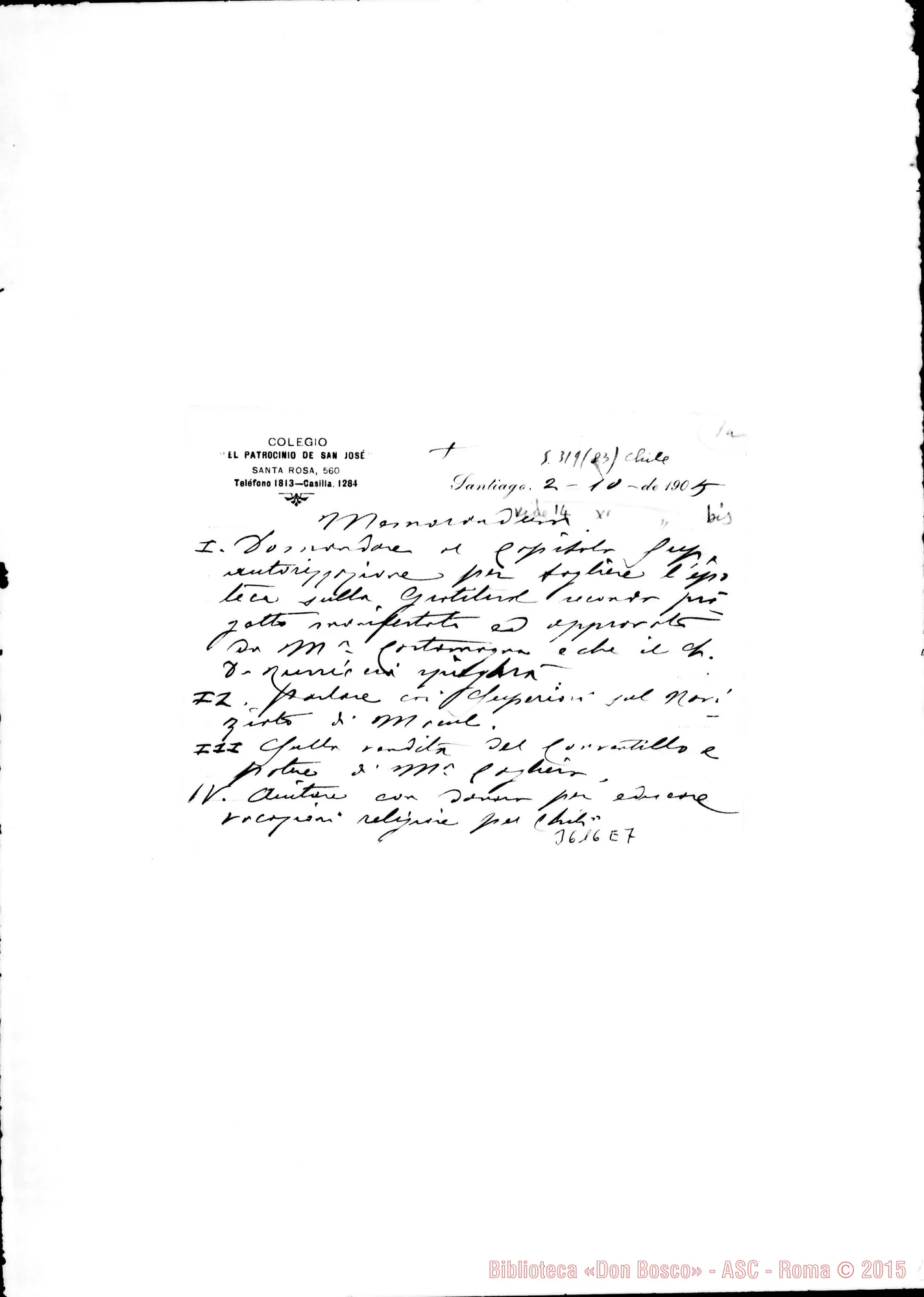 Fotogramma E 7 — Don Luis Costamagna: memorandum