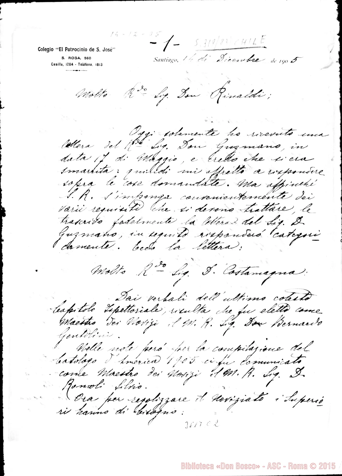 Fotogramma C 2 — Don Luigi Costamagna-Don Rinaldi. Santiago, 14-12-1905