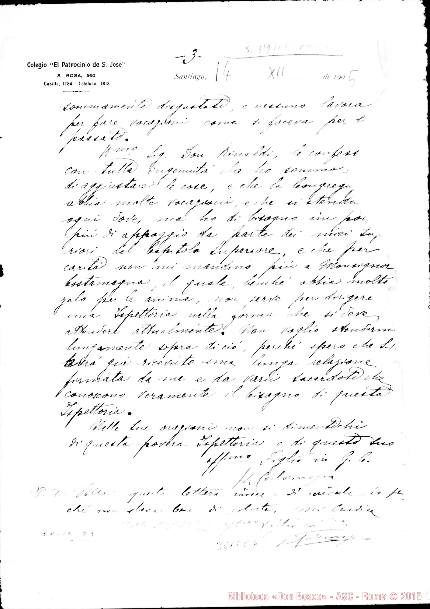 Fotogramma C 6 — Don Luigi Costamagna-Don Rinaldi. Santiago, 14-12-1905