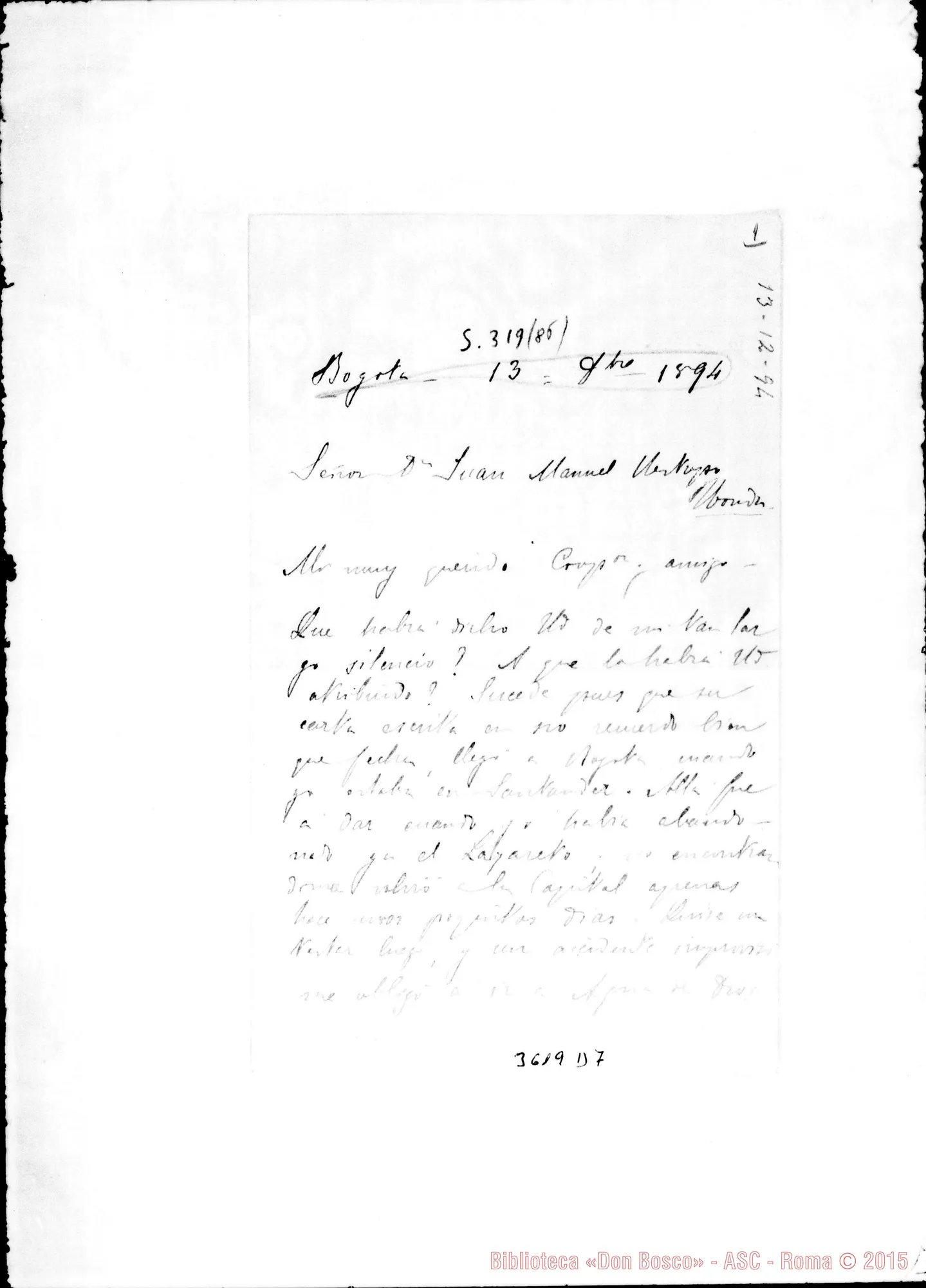 Fotogramma D 7 — Don Evasio Rabagliati-Don Juan M. Restrepo. Bogotá, 13-12-1894
