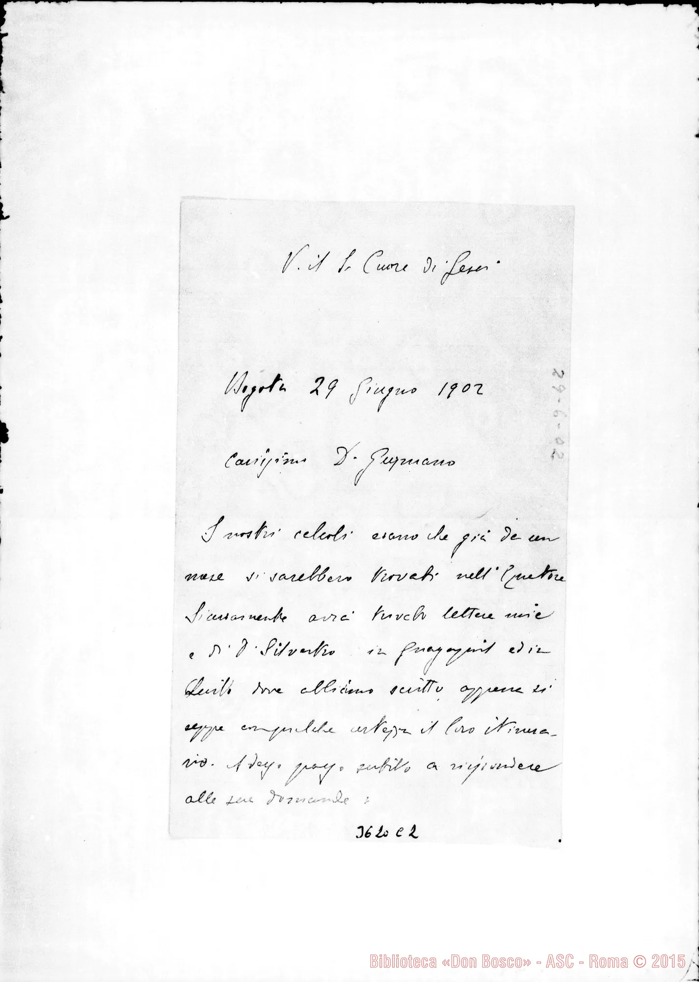 Fotogramma C 2 — Don Evasio Rabagliati-Don Gusmano. Bogotá, 29-06-1902