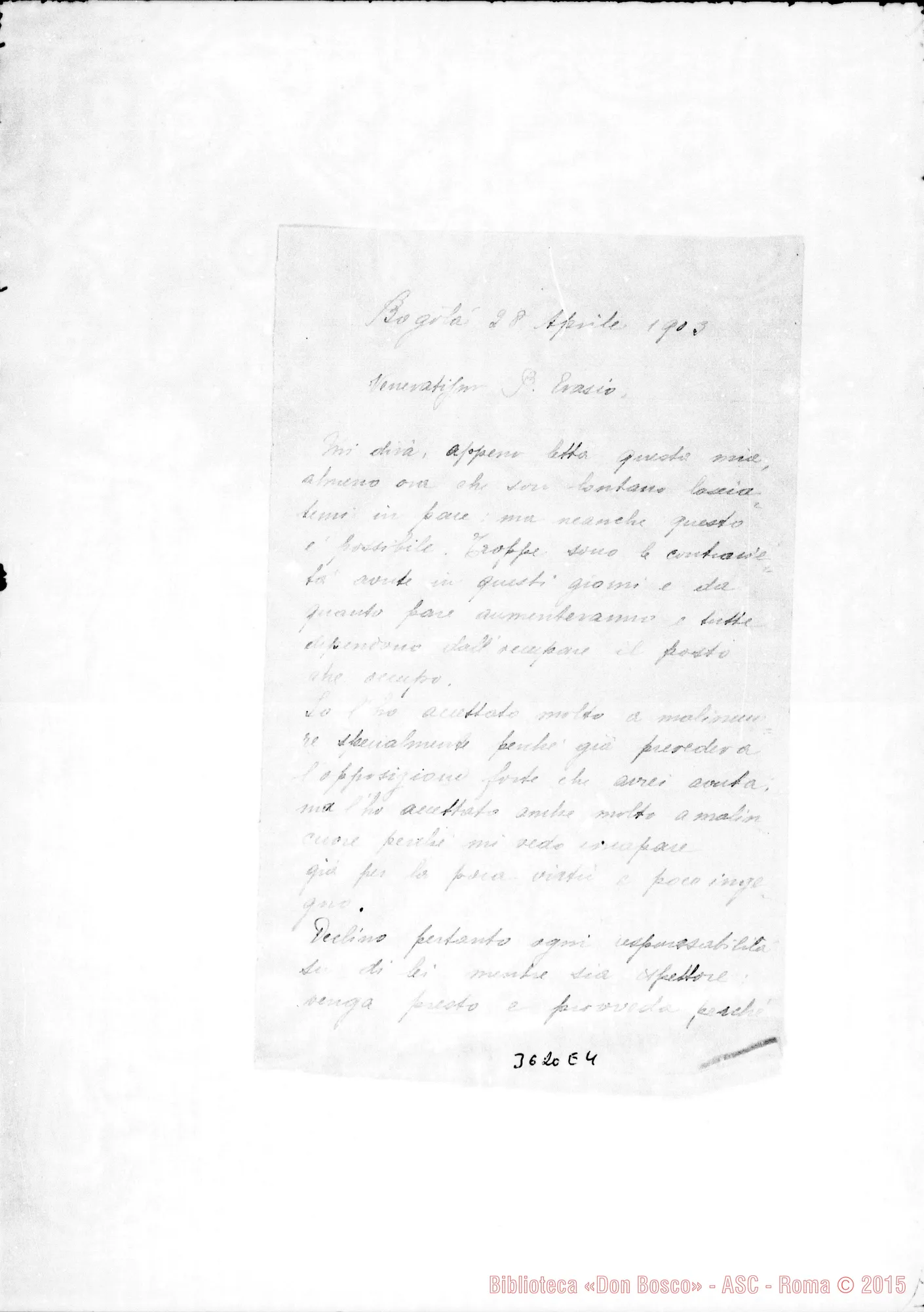 Fotogramma E 4 — Don Giacinto Bassignana-Don Evasio. Bogotá, 28-04-1903