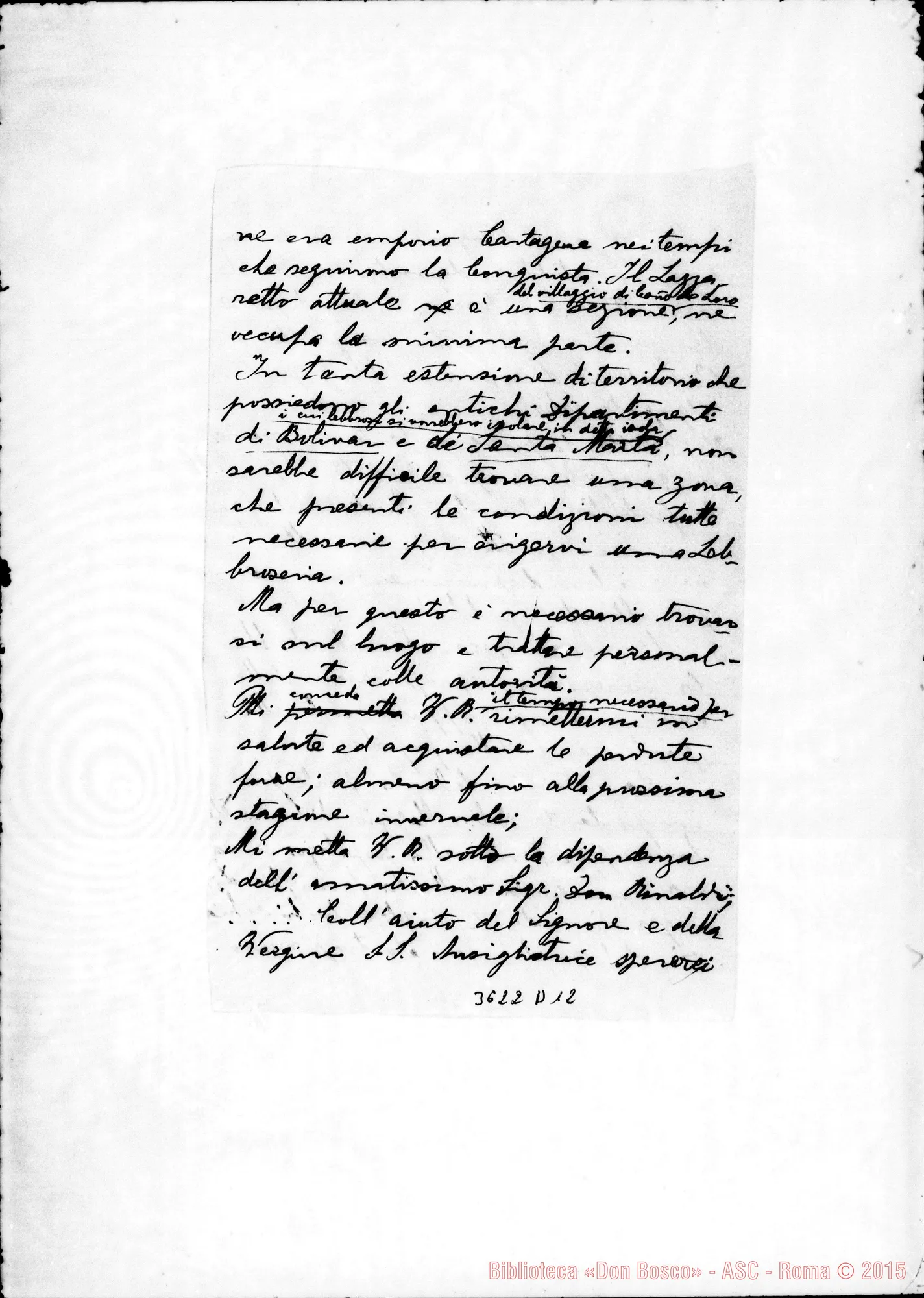 Fotogramma D 12 — Don A. Barberis-Don Rua. Trento, 4-02-1906 Autogr. Rua