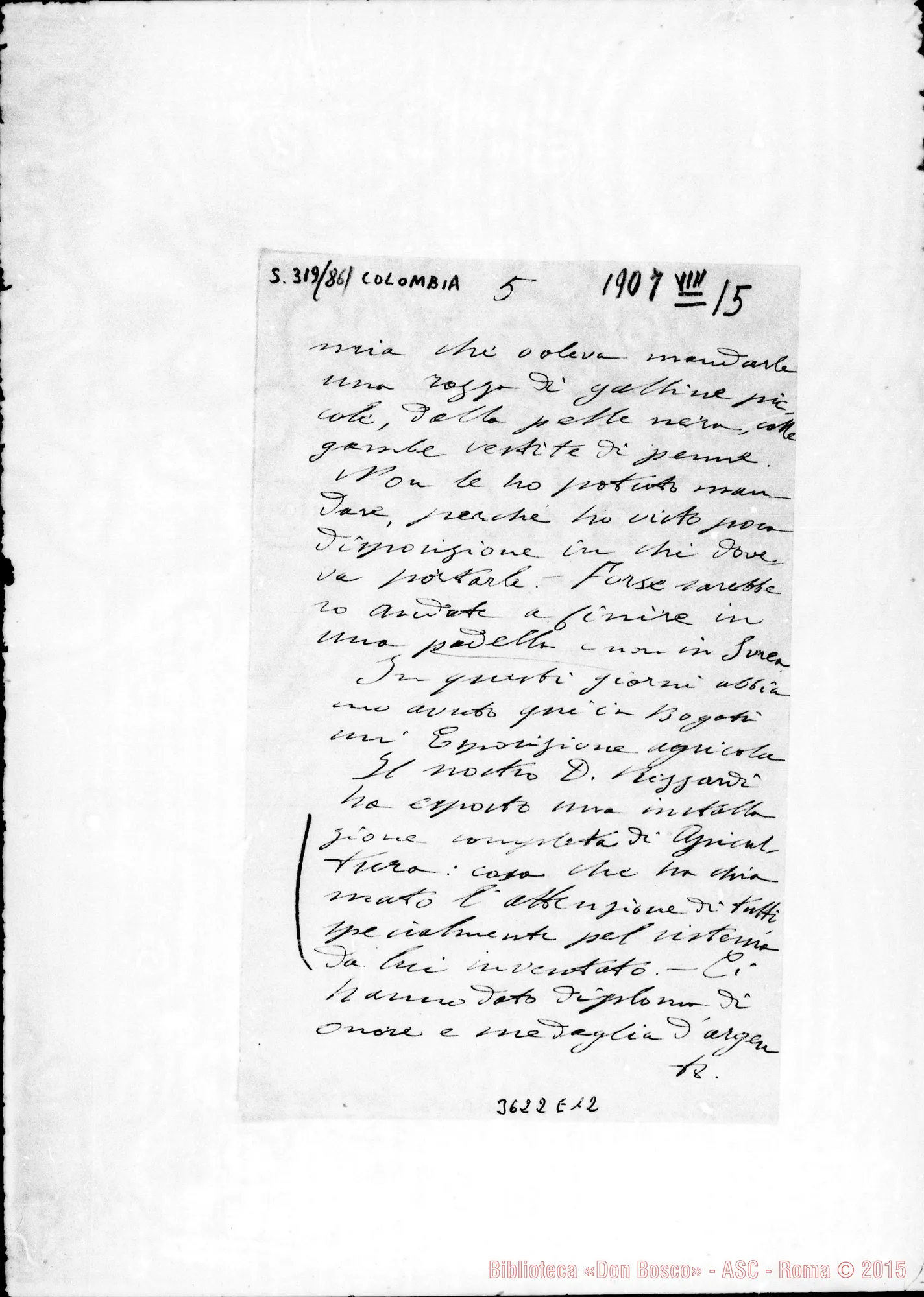 Fotogramma E 12 — Don Antonio Aime-Don Bianchi. Bogotá, 15-08-1907