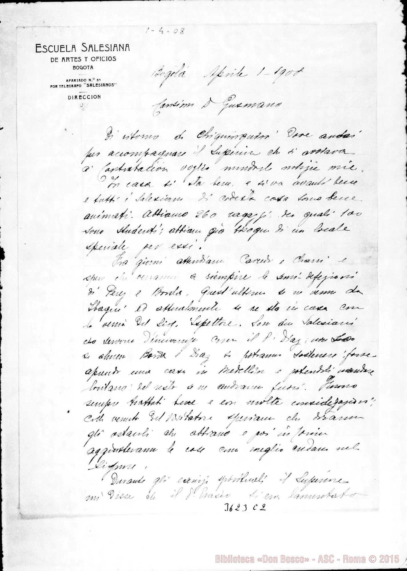 Fotogramma C 2 — Don Giacinto Bassignana-Don Gusmano. Bogotá, 1-04-1908