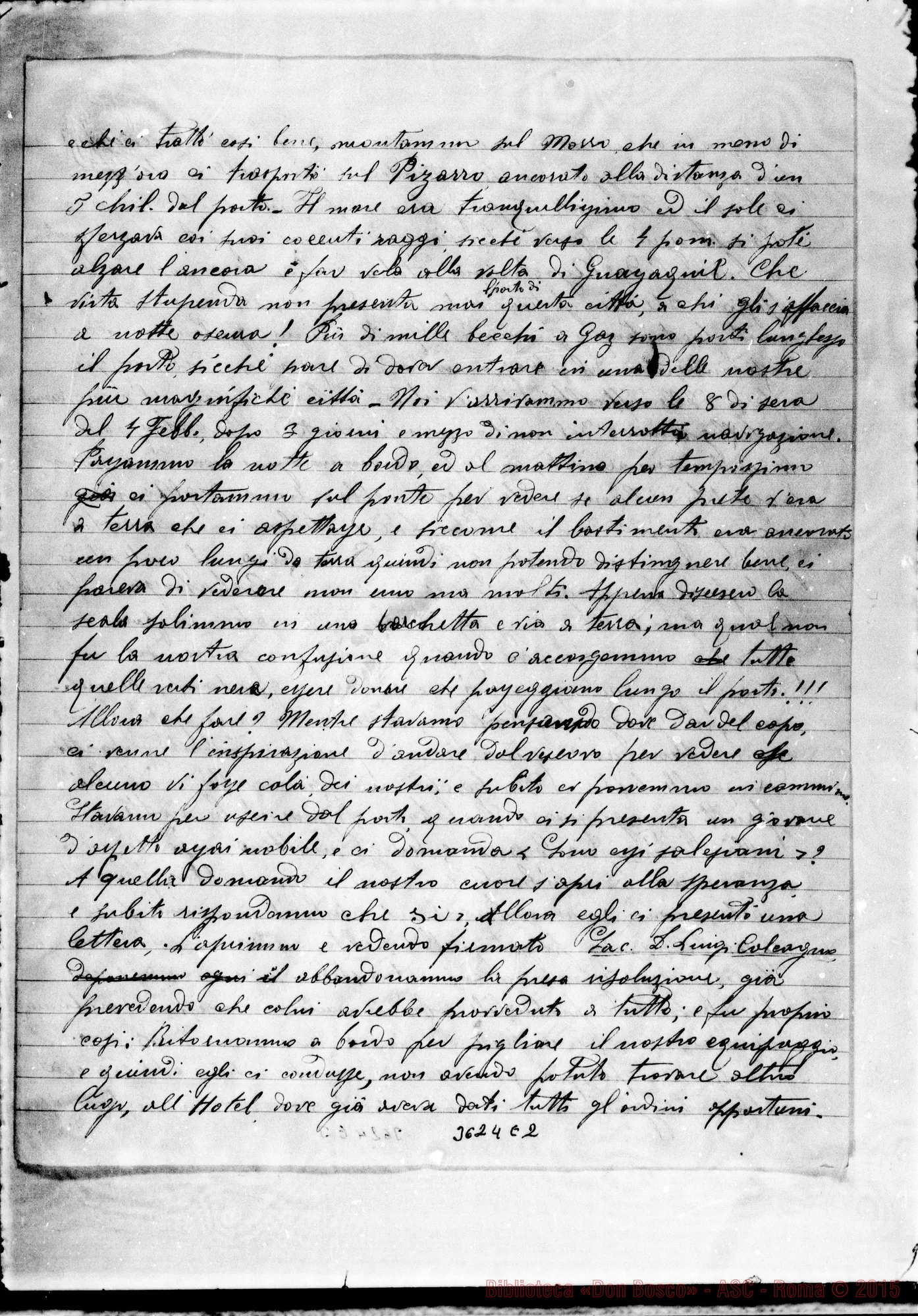 Fotogramma E 2 — Ch. Giuseppe Taricco-Direttore. Quito, 20-02-1890