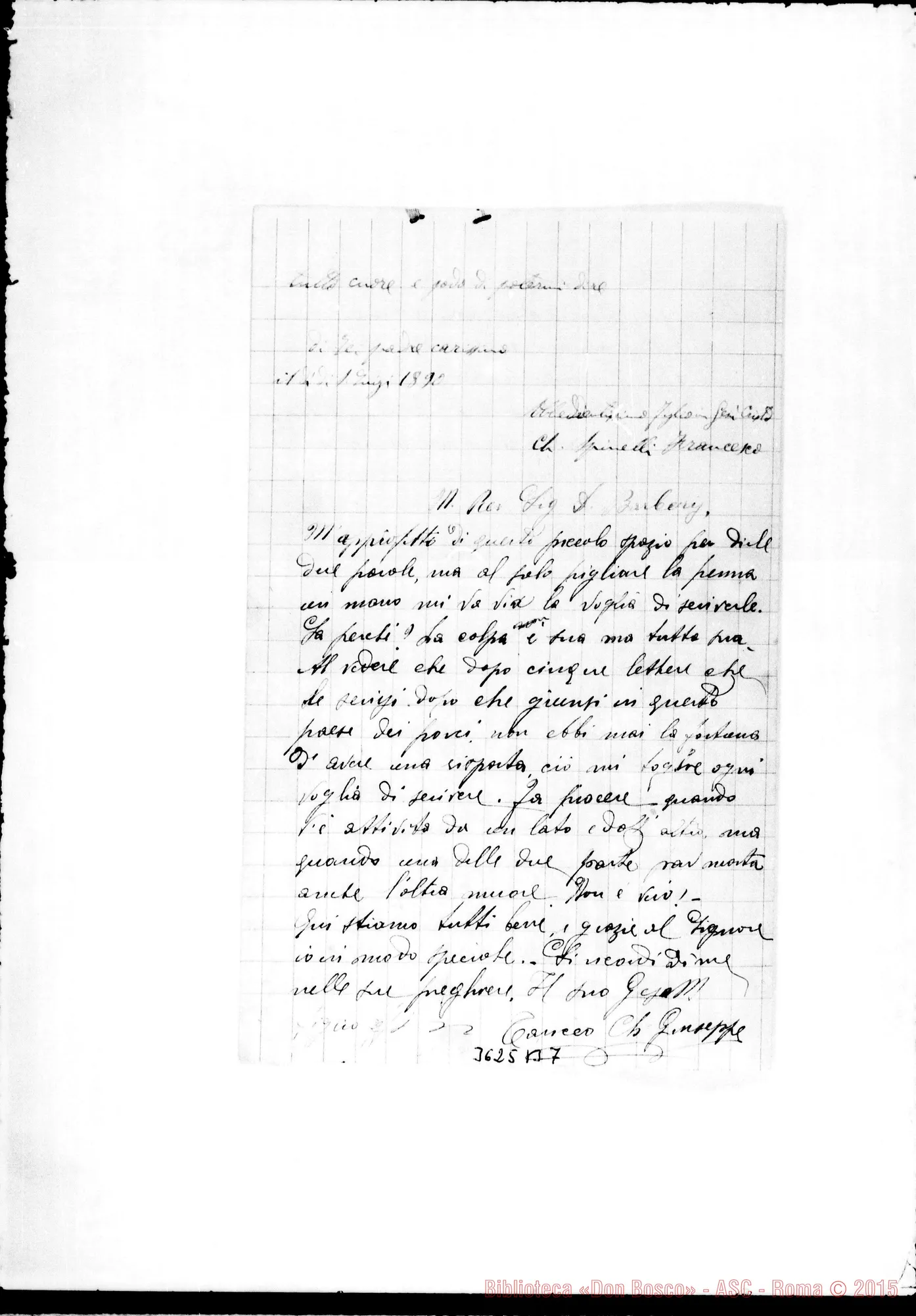 Fotogramma B 7 — Ch. Spinelli Francesco-Don Barberis. Quito, 10-06-1890