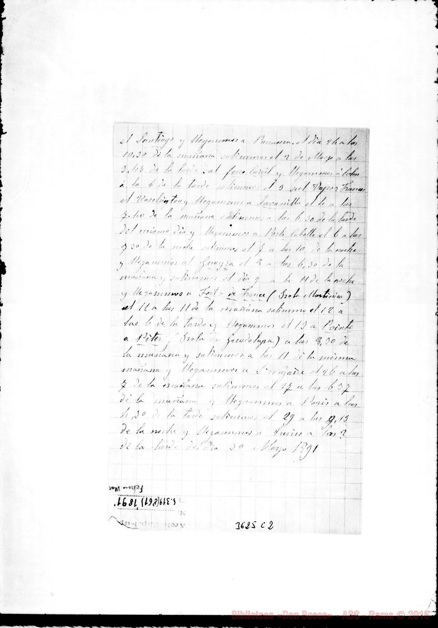 Fotogramma C 2 — Cronaca di viaggio. Ms. senza firma
