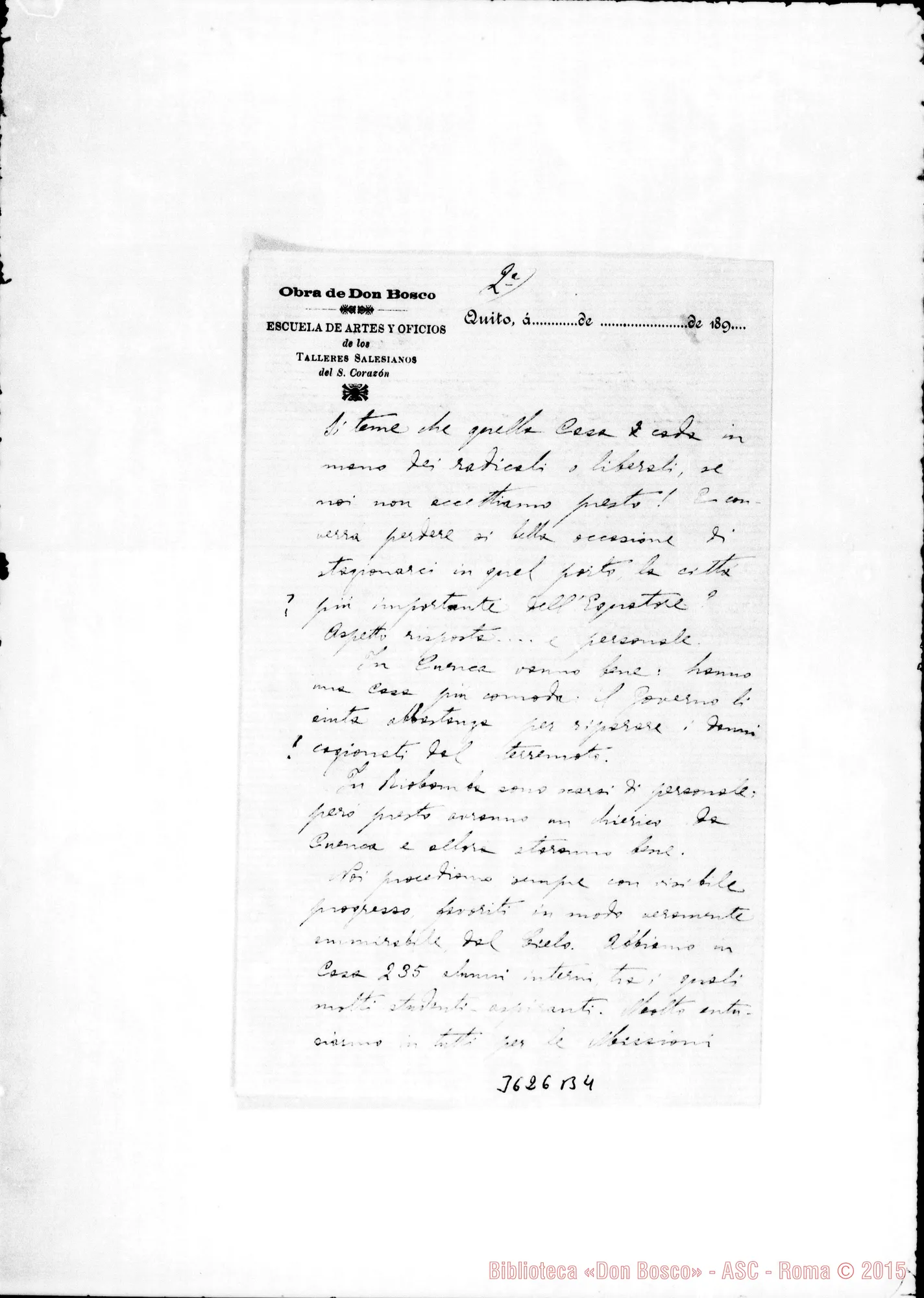 Fotogramma B 4 — Don Luigi Calcagno-Don Rua. Quito, 25-11-1893
