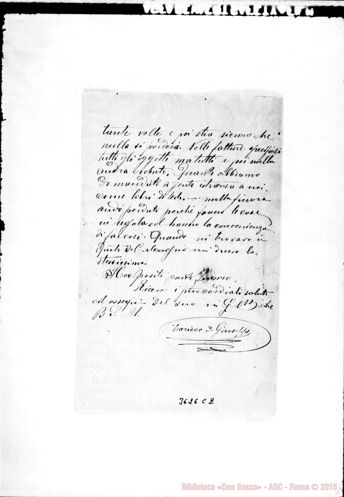 Fotogramma C 2 — Don Giuseppe Taricco-Ispettore. Riobamba, 6-12-1893