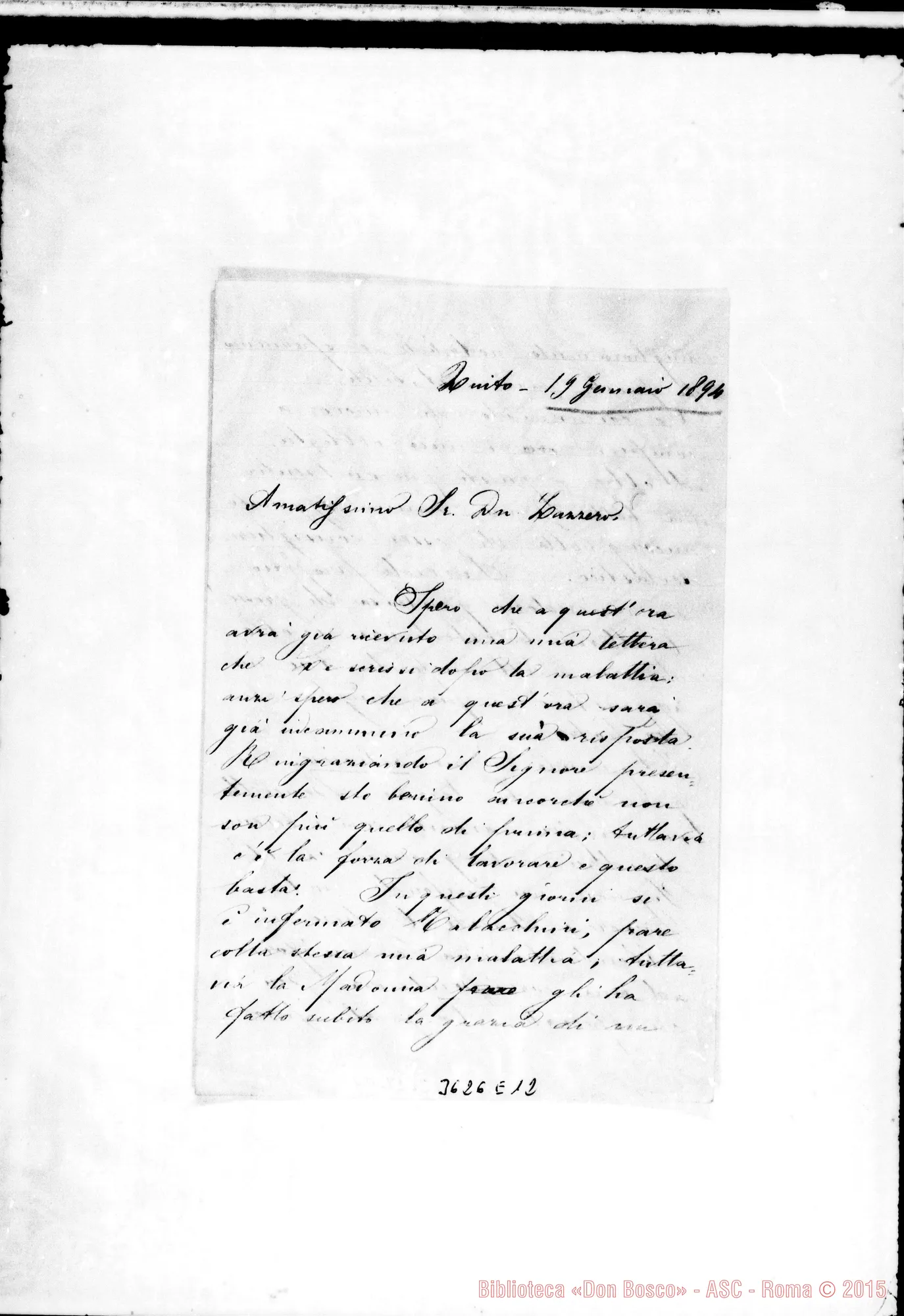Fotogramma E 12 — Alfredo Sacchetti-Don Lazzero. Quito, 19-01-1894