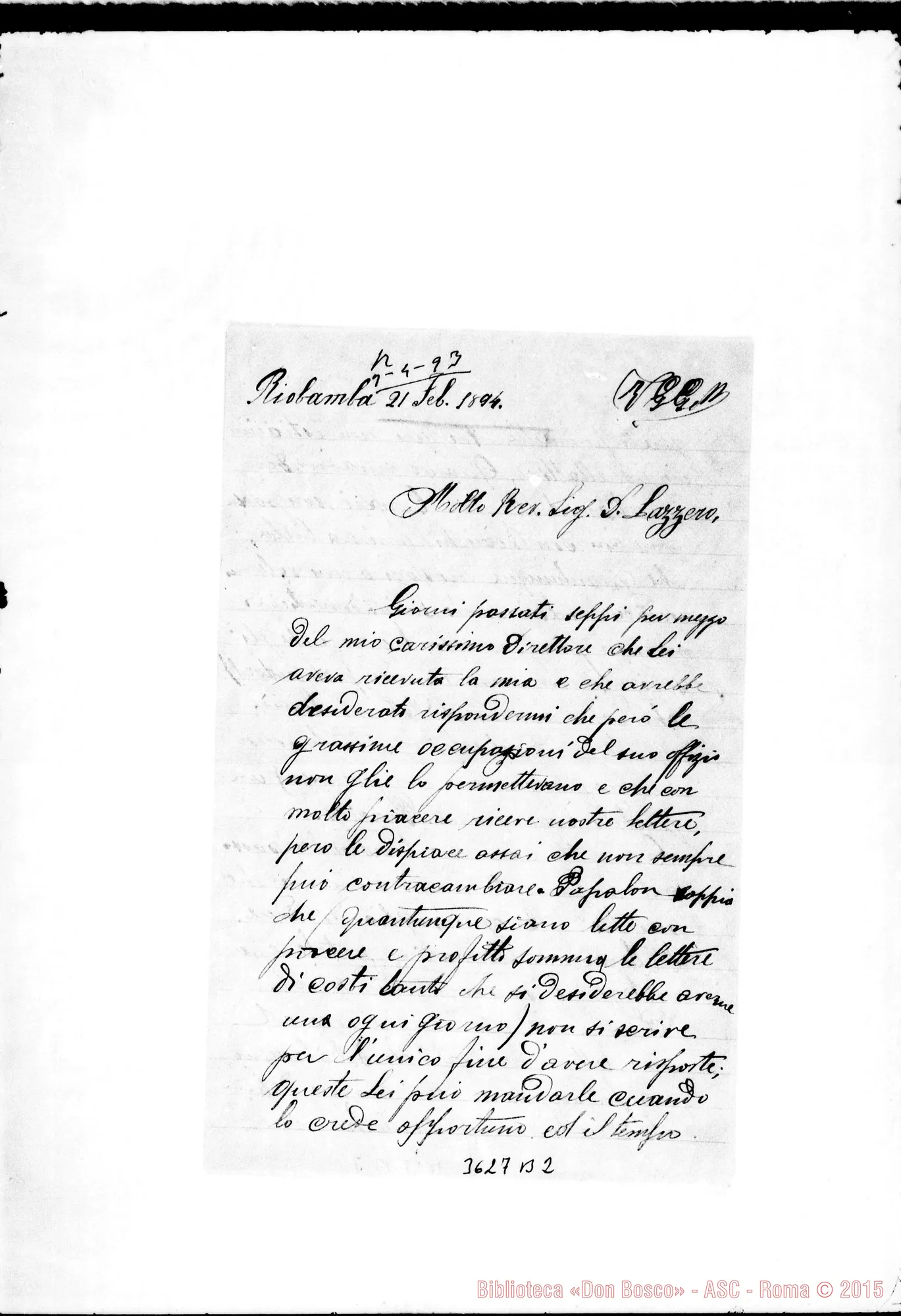 Fotogramma B 2 — Don Giuseppe Taricco-Don Lazzero. Riobamba, 21-02-1894