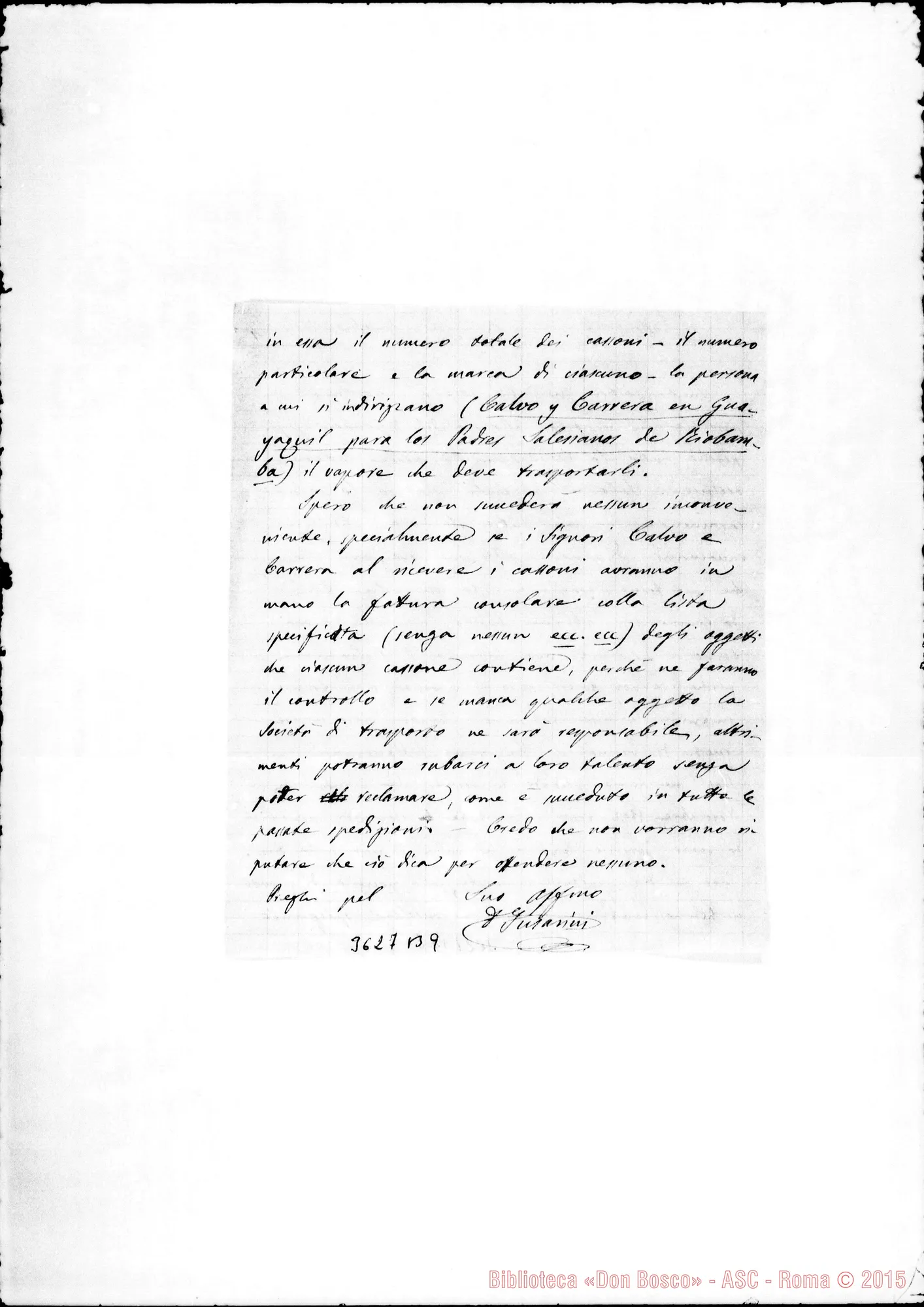 Fotogramma B 9 — Don Fusarini-Don Lazzero. Riobamba, 21-02-1894