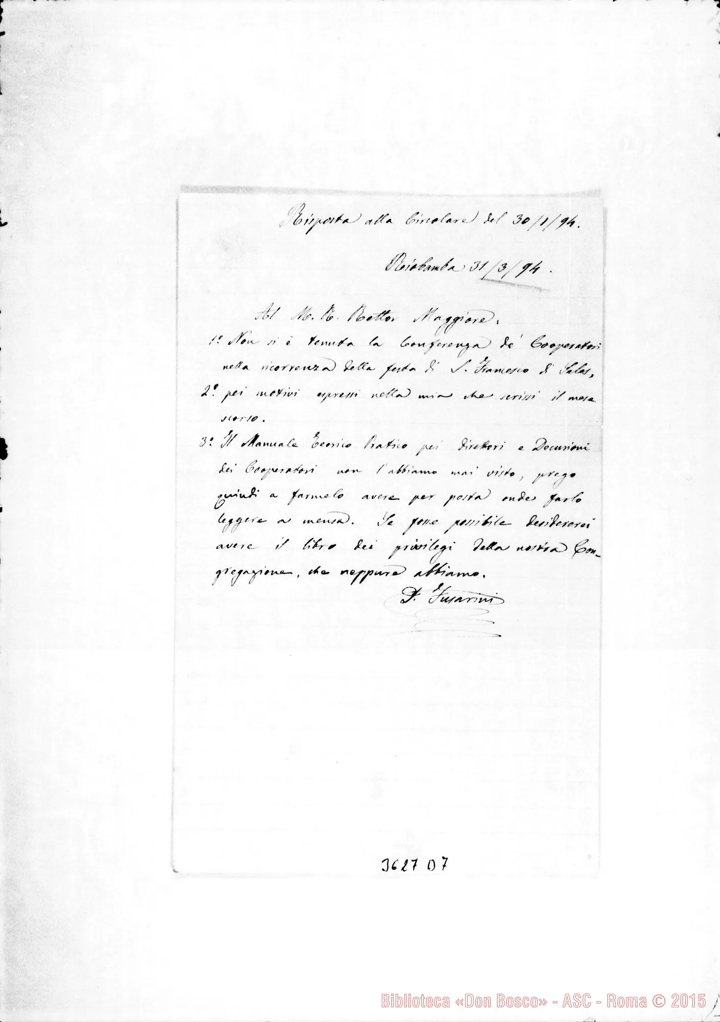 Fotogramma D 7 — Don Fusarini-Direttore E Don Rua, il 31-03-1894