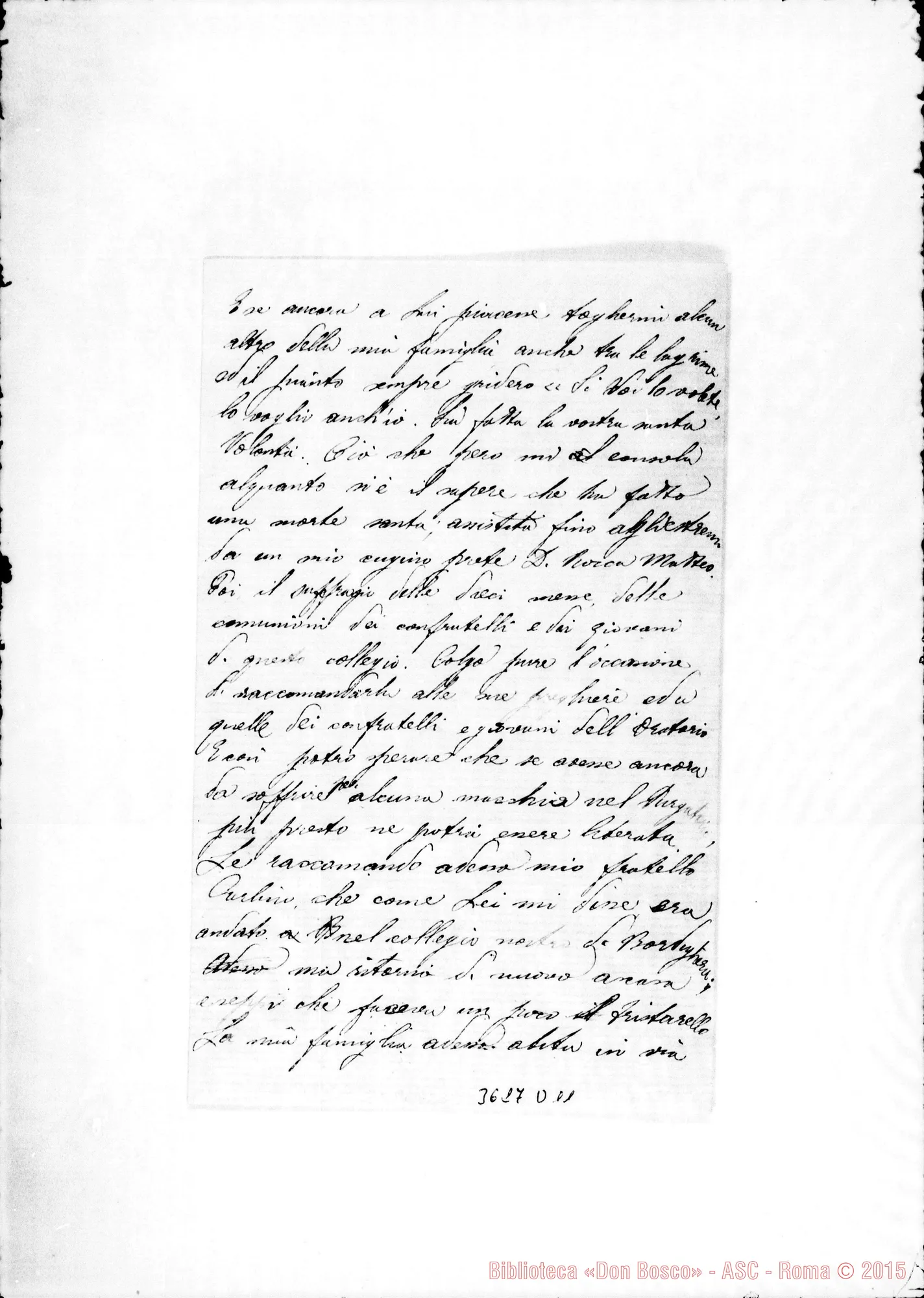 Fotogramma D 11 — Don Luigi Calcagno-Don Rua. Quito, 7-04-1894 Autogr. Rua