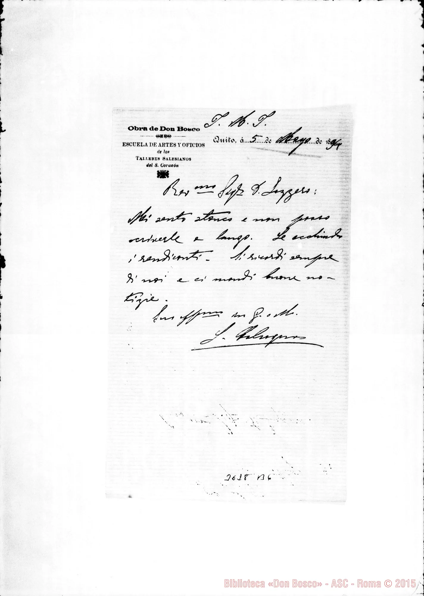 Fotogramma B 6 — Don Calcagno-Don Lazzero. Quito, 5-05-1894