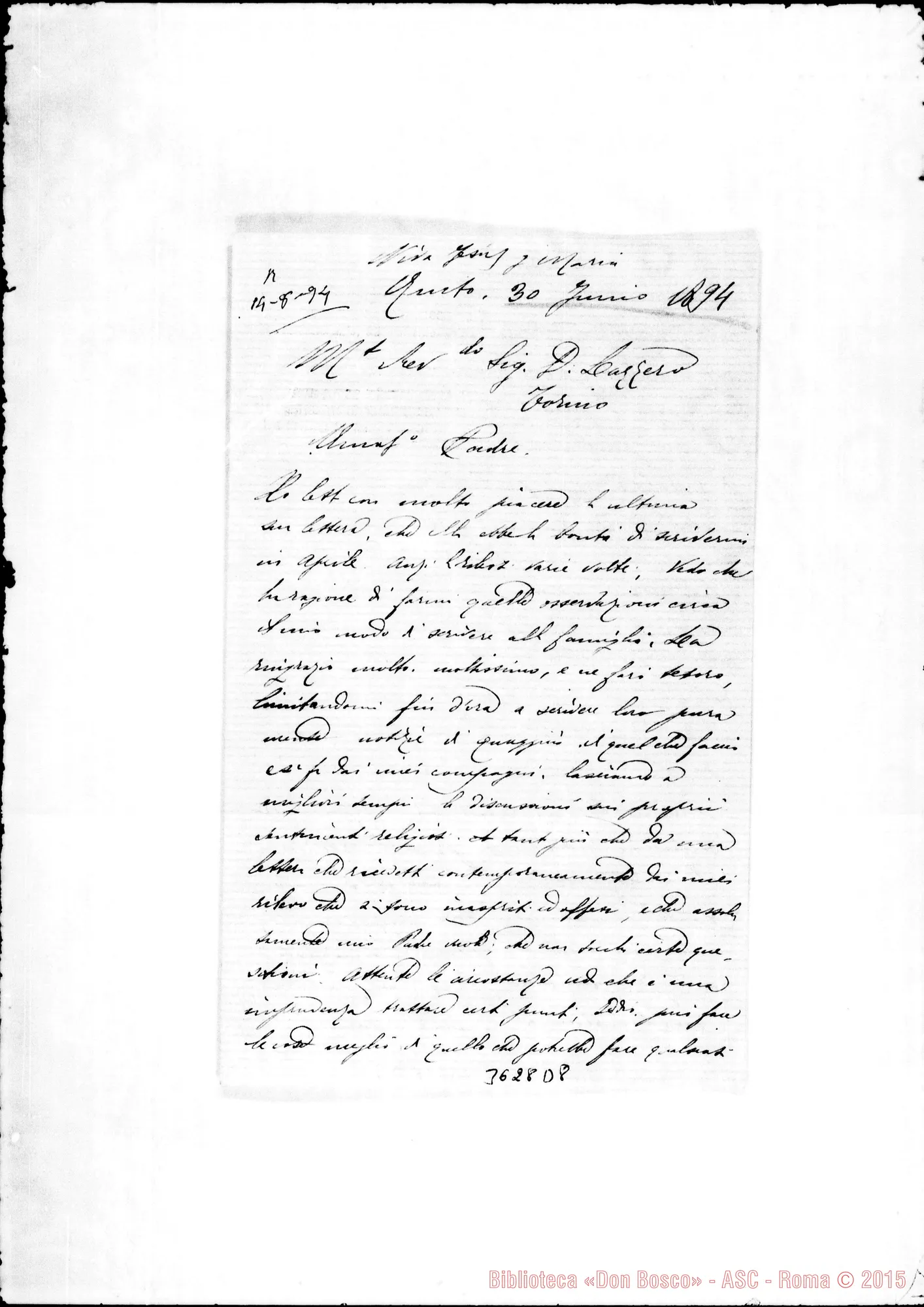 Fotogramma D 8 — Don Guido Rocca-Don Lazzero. Quito, 30-06-1894