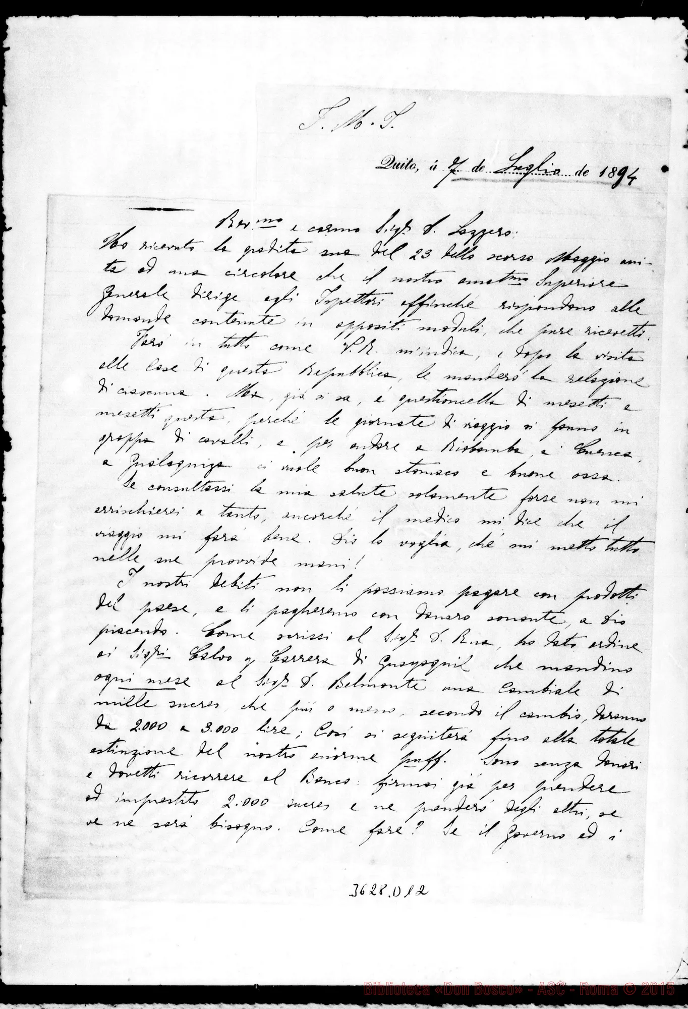 Fotogramma D 12 — Don Calcagno-Don Lazzero. Quito, 7-07-1894