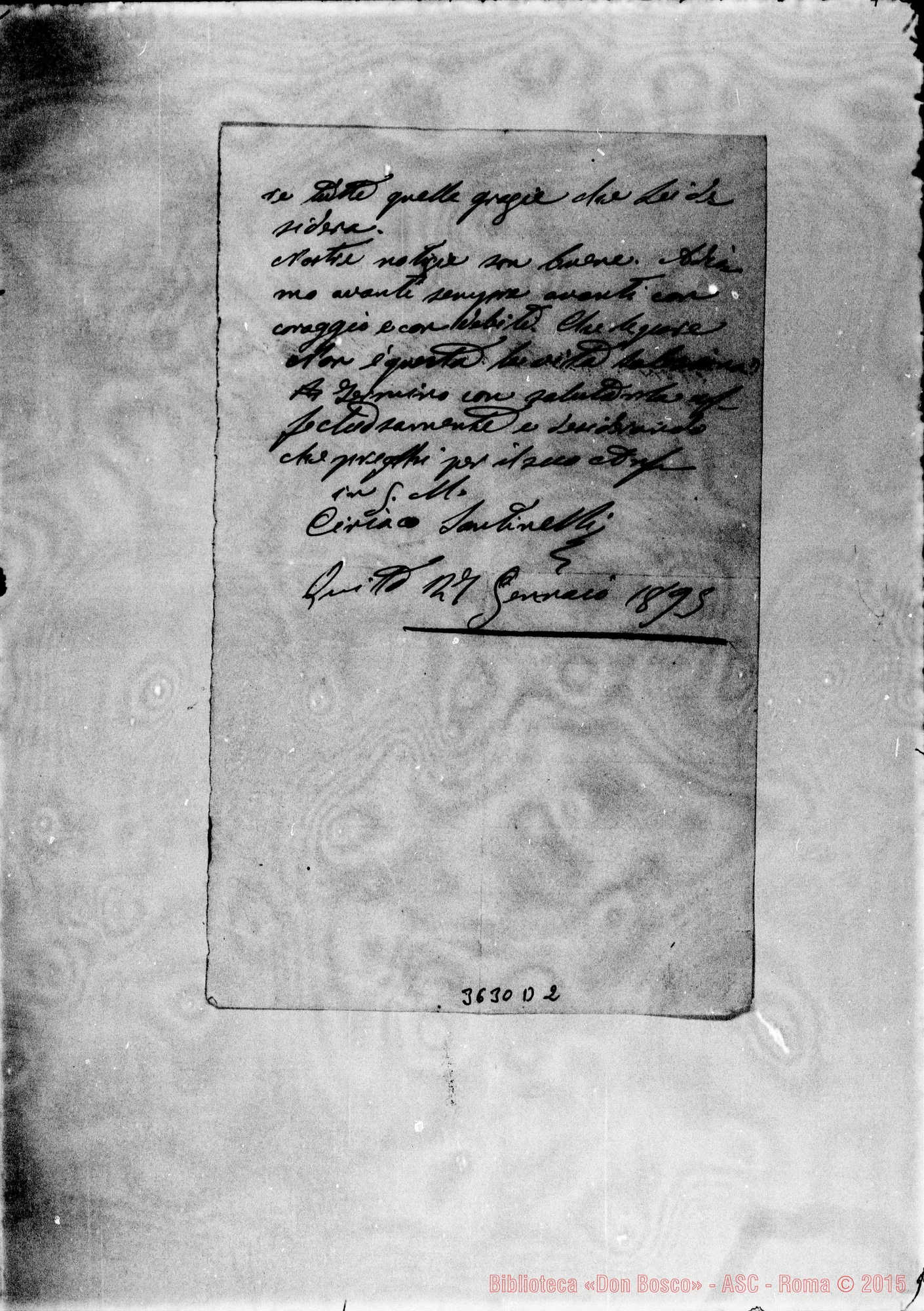 Fotogramma D 2 — Don Santinelli-Don Lazzero. Quito, 27-01-1895