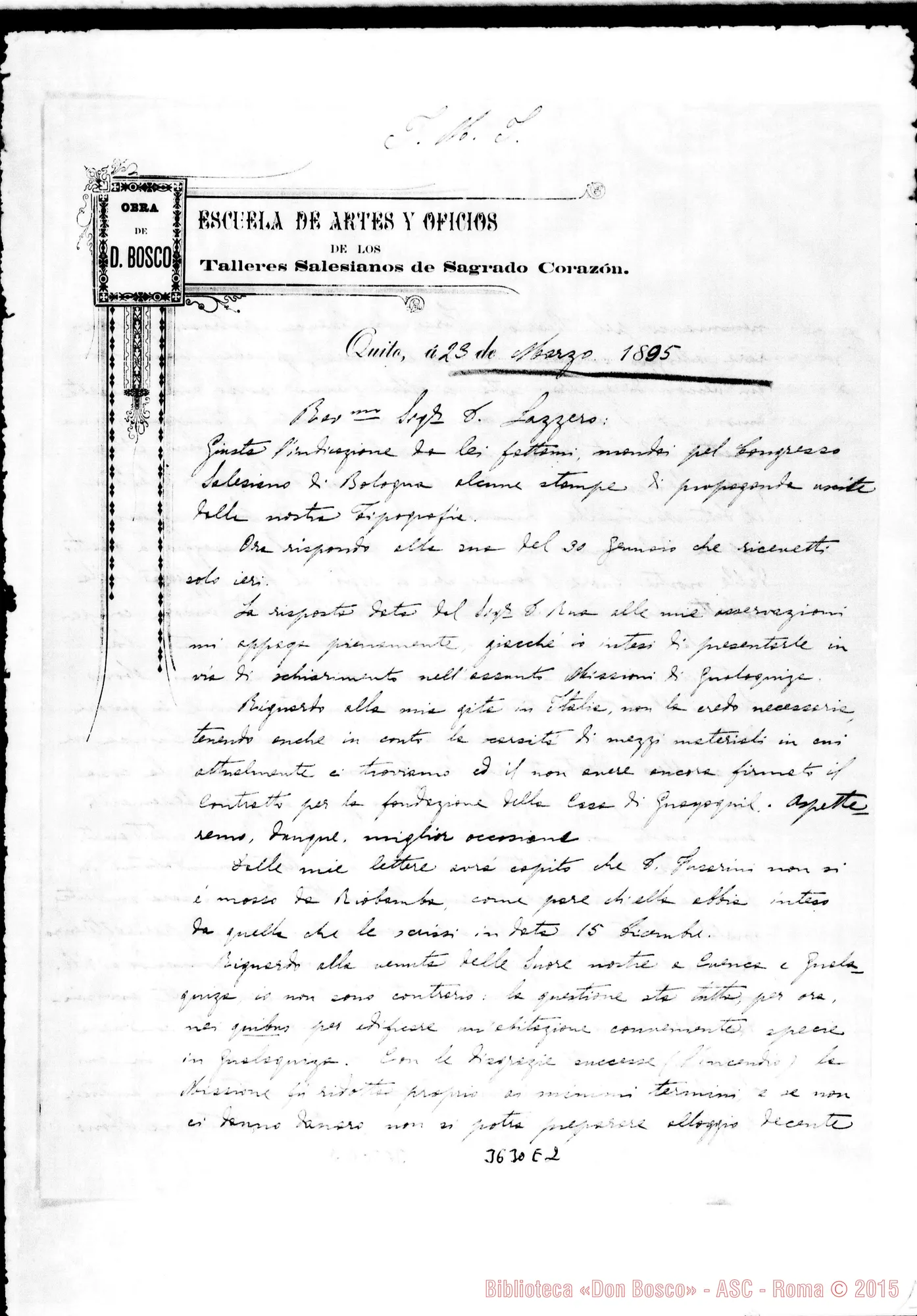Fotogramma E 2 — Don Calcagno-Don Lazzero. Quito, 23-03-1895