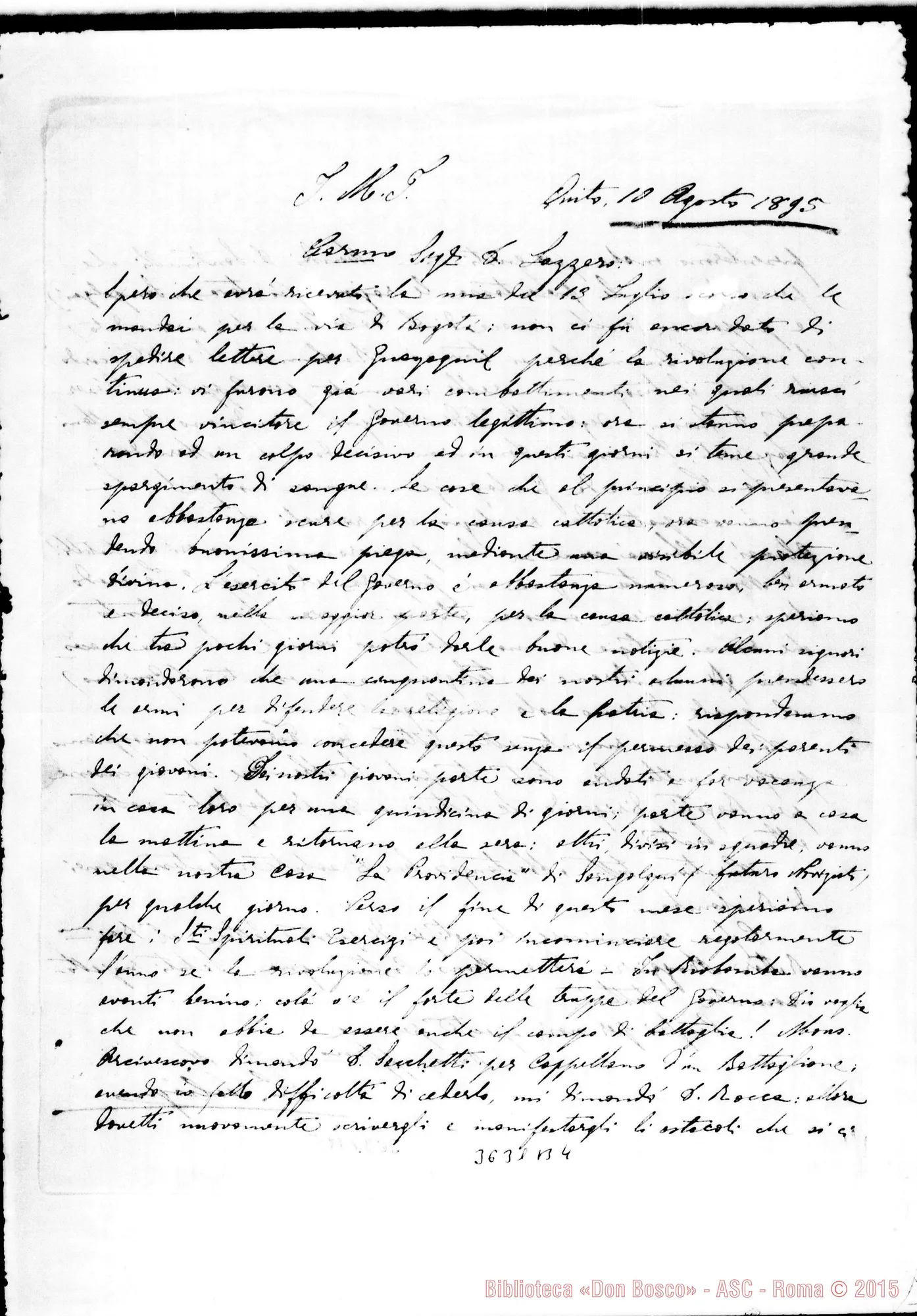 Fotogramma B 4 — Don Calcagno-Don Lazzero. Quito, 10-08-1895