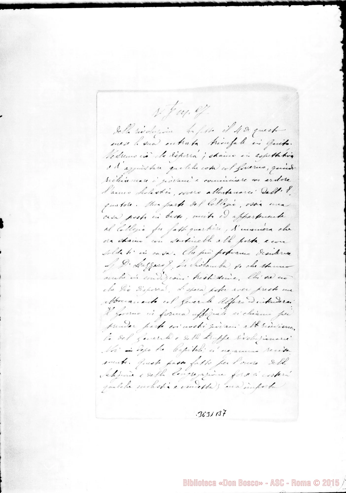 Fotogramma B 7 — Don Guido Rocca-Don Lazzero. Quito, 7-09-1895
