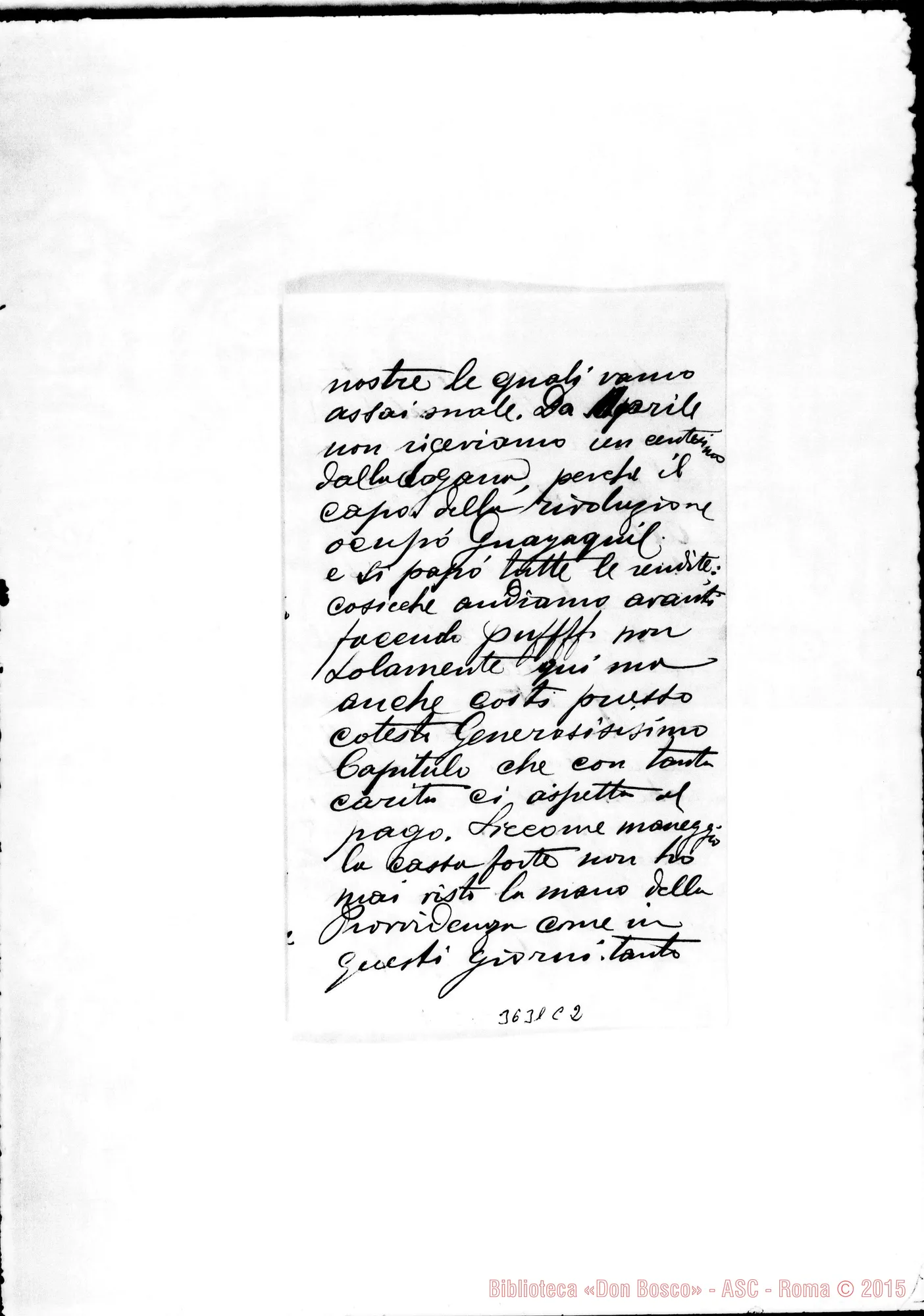 Fotogramma C 2 — Don Taricco-Don Lazzero. Quito, 10-09-1895