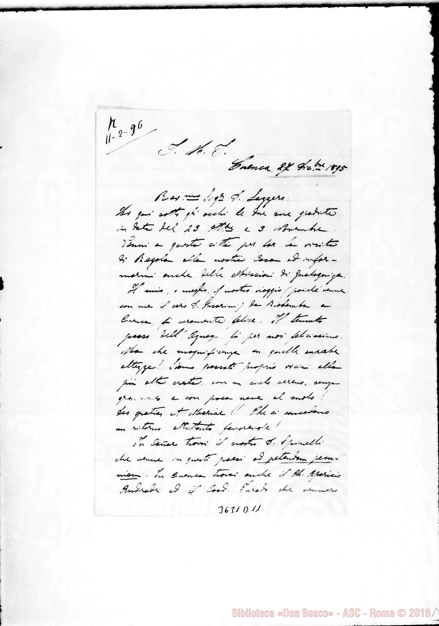 Fotogramma D 11 — Don Calcagno-Don Lazzero. Cuenca, 27-12-1895