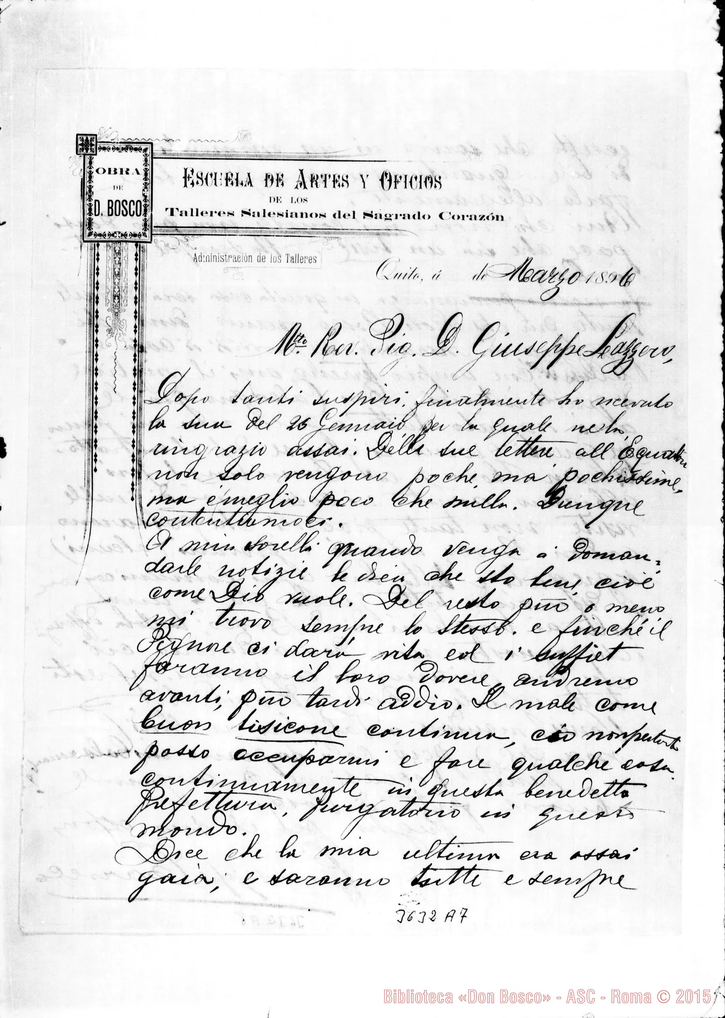 Fotogramma A 7 — Don Taricco Giuseppe-Don Lazzero. Quito, marzo 1896
