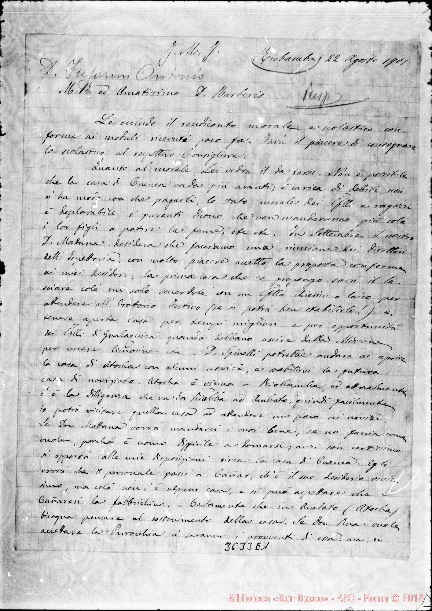 Fotogramma E 1 — Don Fusarini-Don Barberis. Riobamba, 22-08-1901