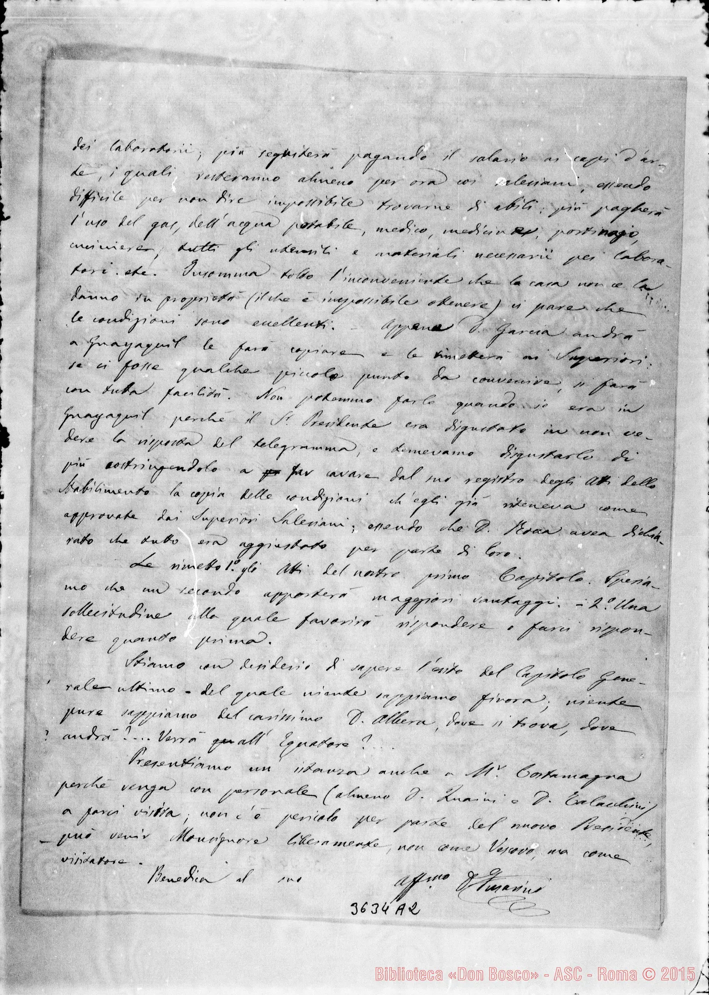 Fotogramma A 2 — Don Fusarini-Don Rua. Riobamba, 27-11-1901 Autogr. Rua
