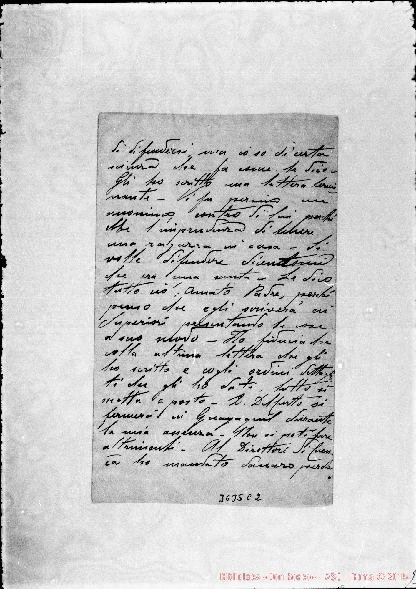 Fotogramma C 2 — Don Domenico Comin-Amat.mo Padre. Guayaquil, 16-03-1909