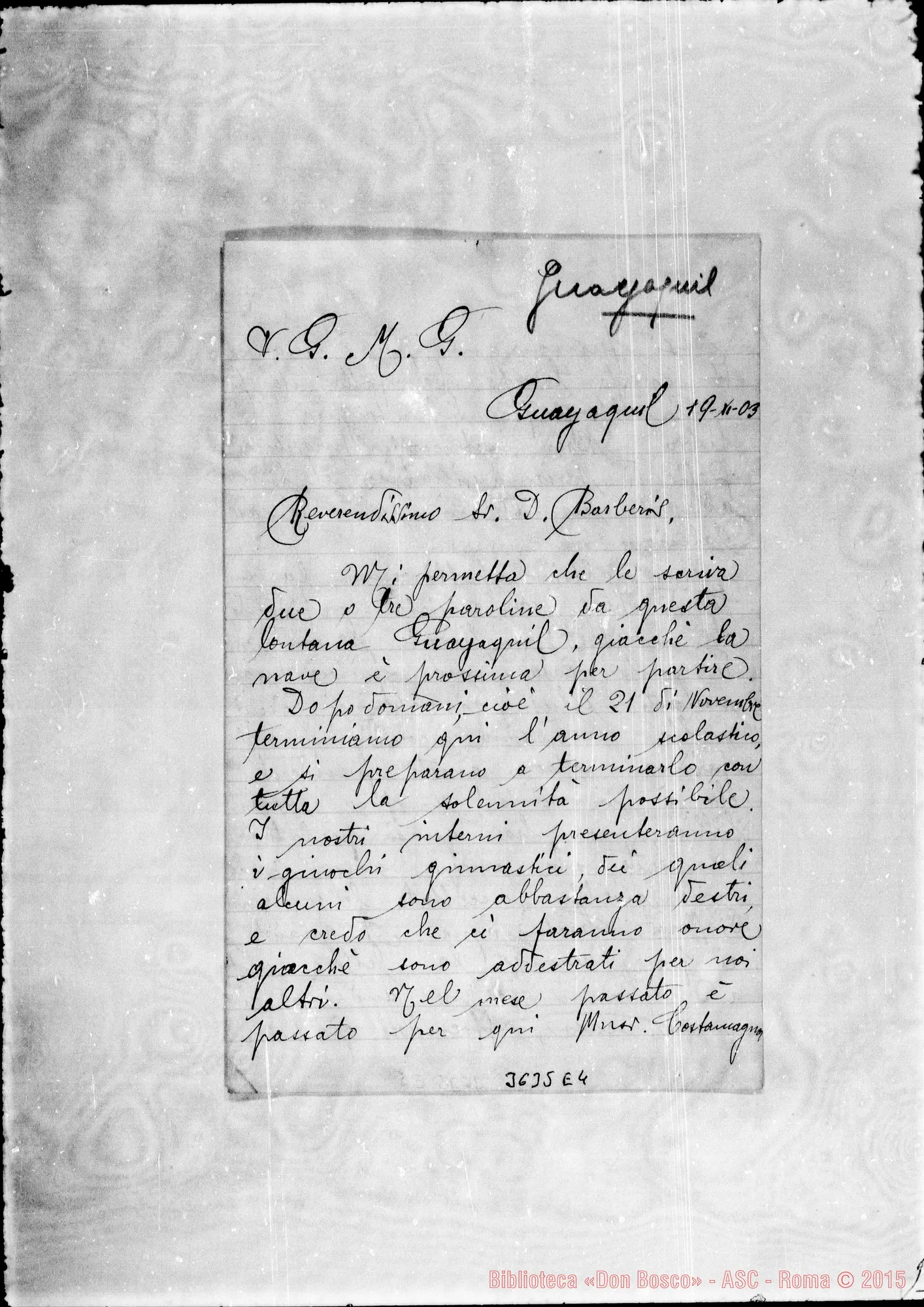 Fotogramma E 4 — Ch. Antonio Lonéar-Don Barberis. Guayaquil, 19-11-1903