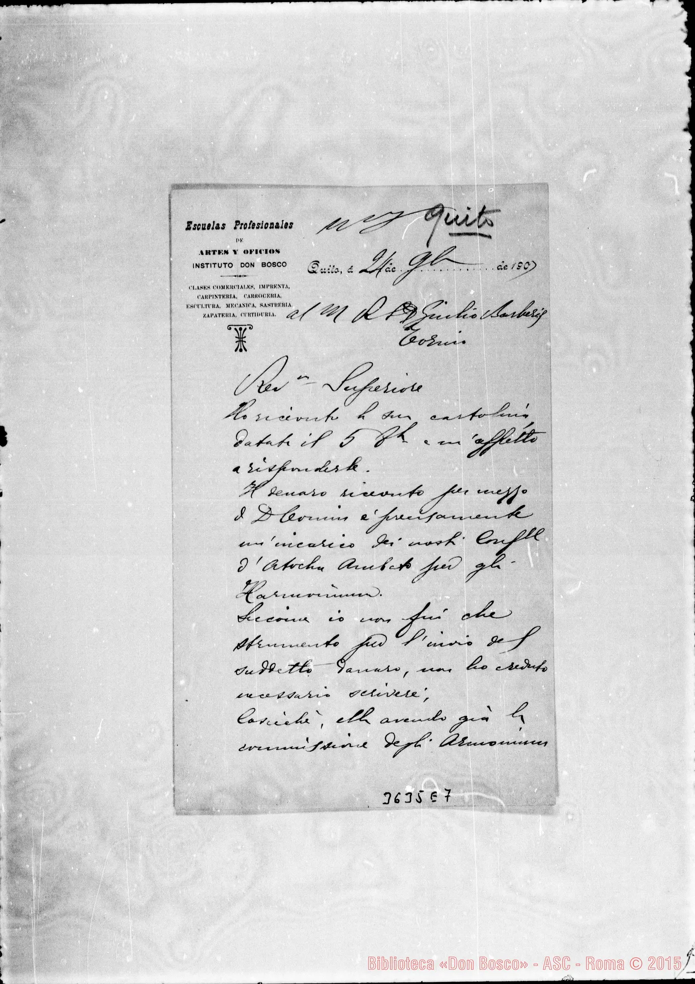 Fotogramma E 7 — Don Guido Rocca-Don Barberis. Quito, 24-11-1903