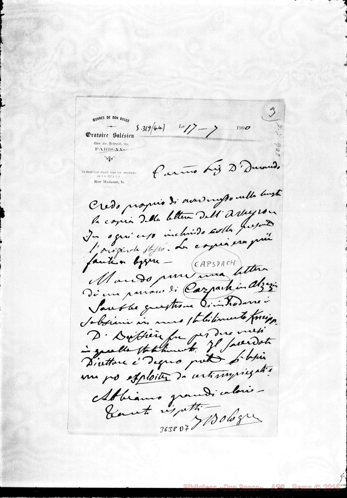 Fotogramma D 7 — Don Bologna-Don Durando. Paris, 17-07-1900