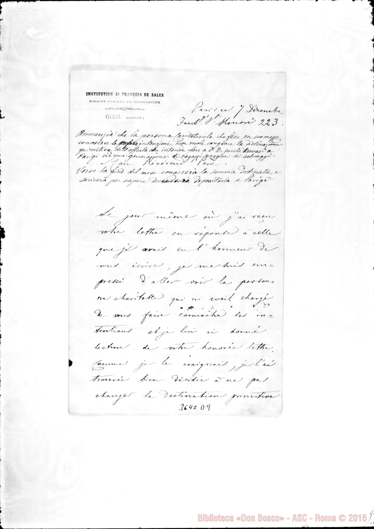 Fotogramma D 9 — Don Fumagalli-Révérend Pére. Paris, 7-12-1883