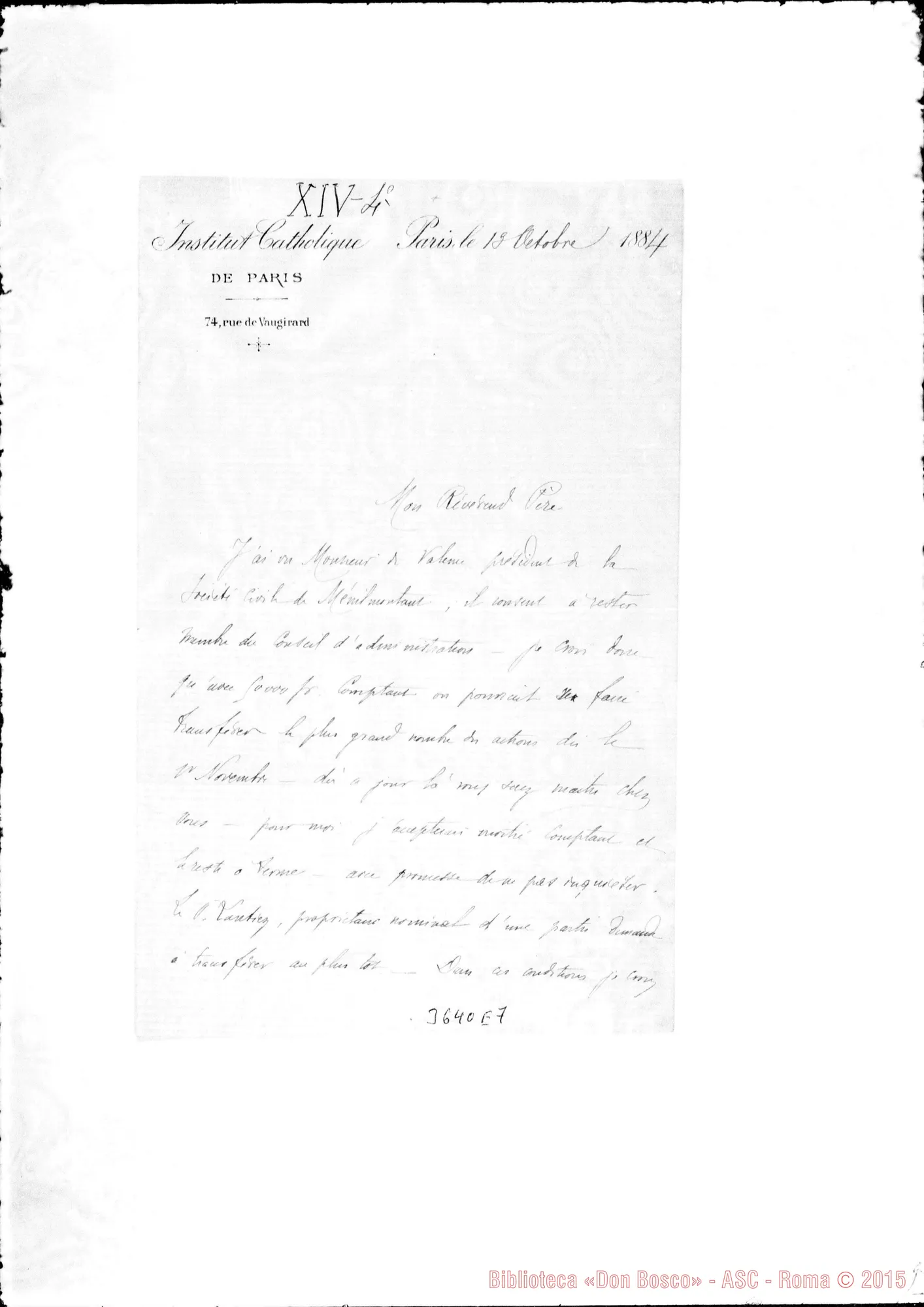 Fotogramma E 7 — Pisani-Révérend Pére. Segue De Barruel-Don Rua. Ott. 84