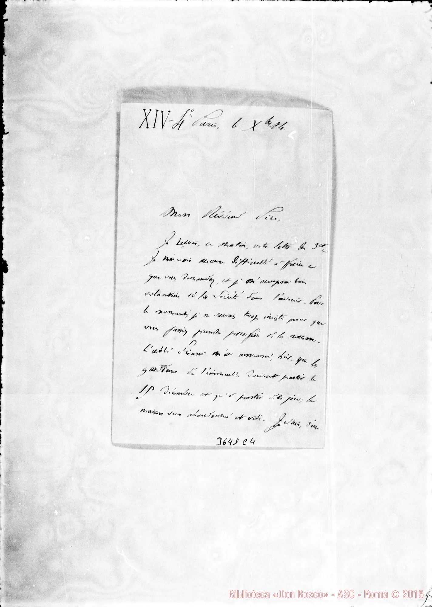 Fotogramma C 4 — Franqueville-Révérend Pére. Paris, 6-12-1884
