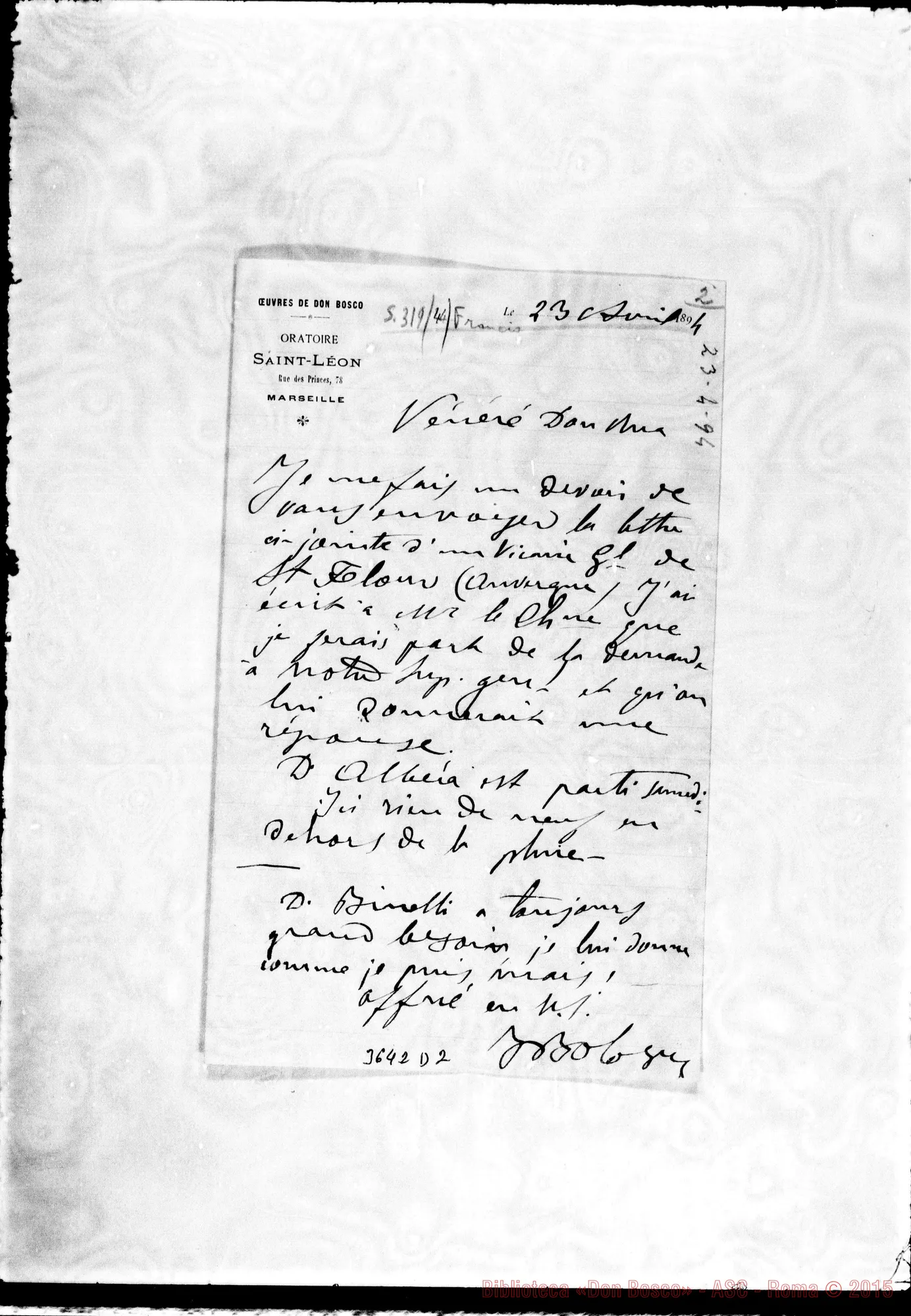 Fotogramma D 2 — Don Bologna-Don Rua. Marseille, 23-04-1894